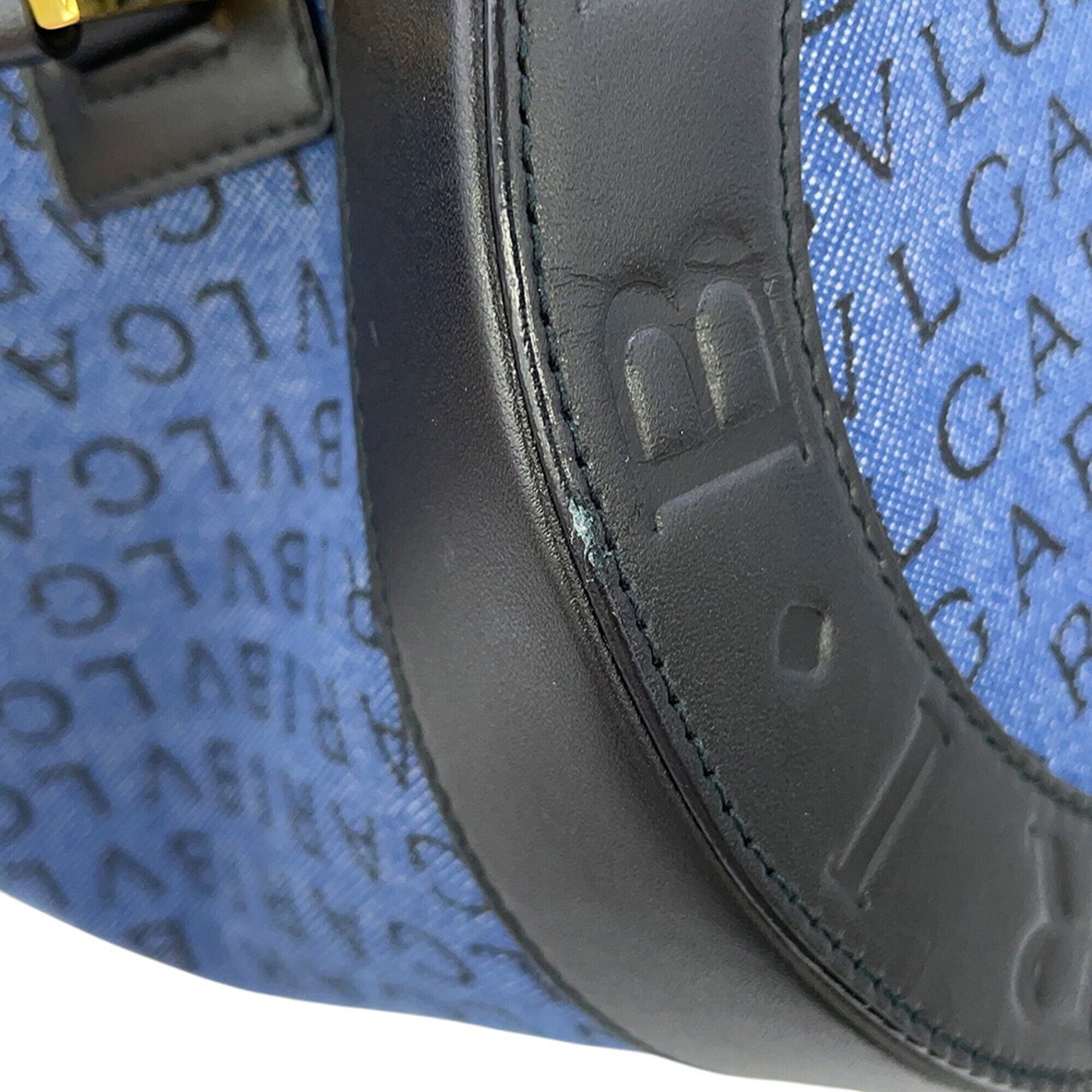 Bvlgari B.Zero1 Navy Black Denim Leather Handbag (Pre-Owned)