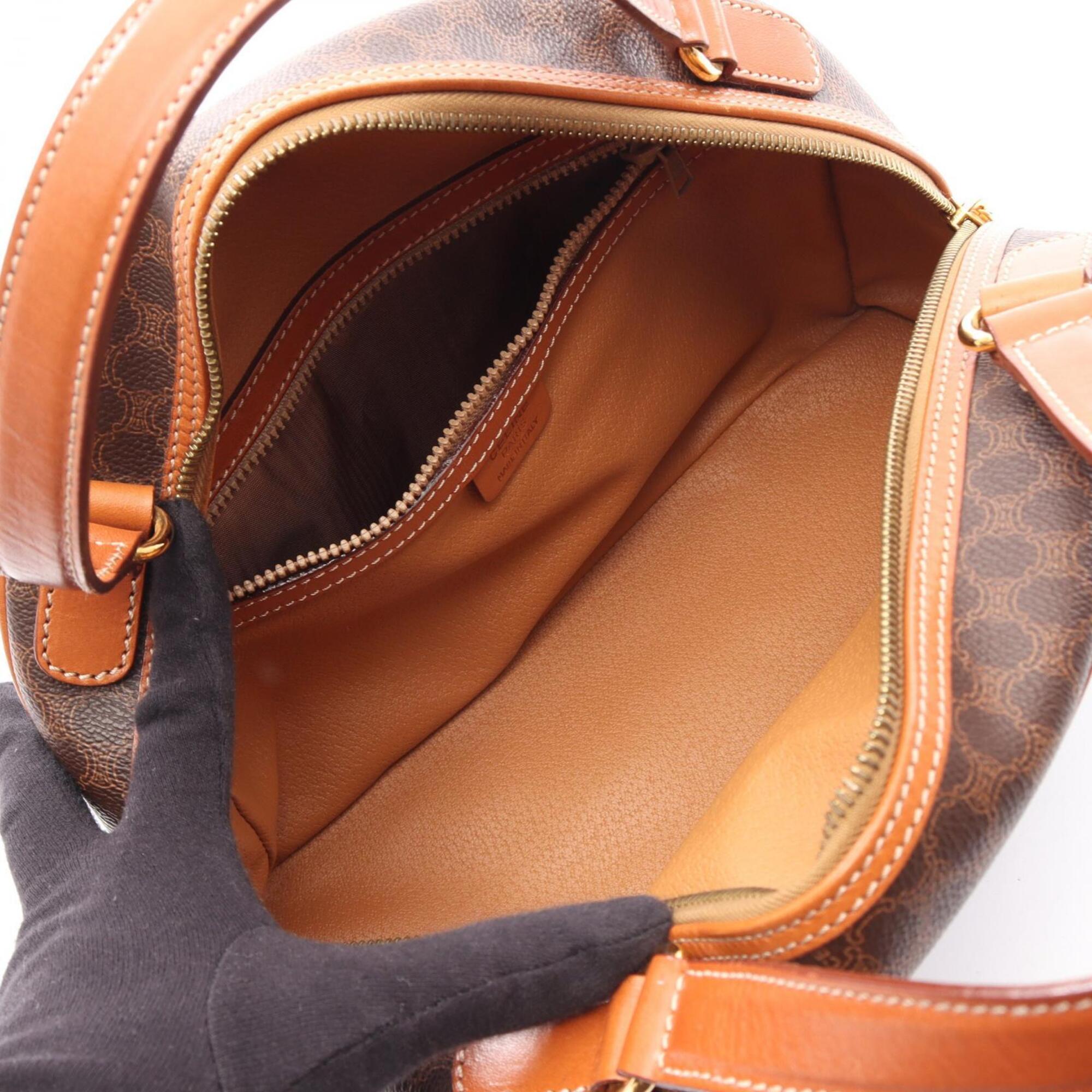 Celine Brown Coated Canvas Leather Handbag (Pre-Owned)