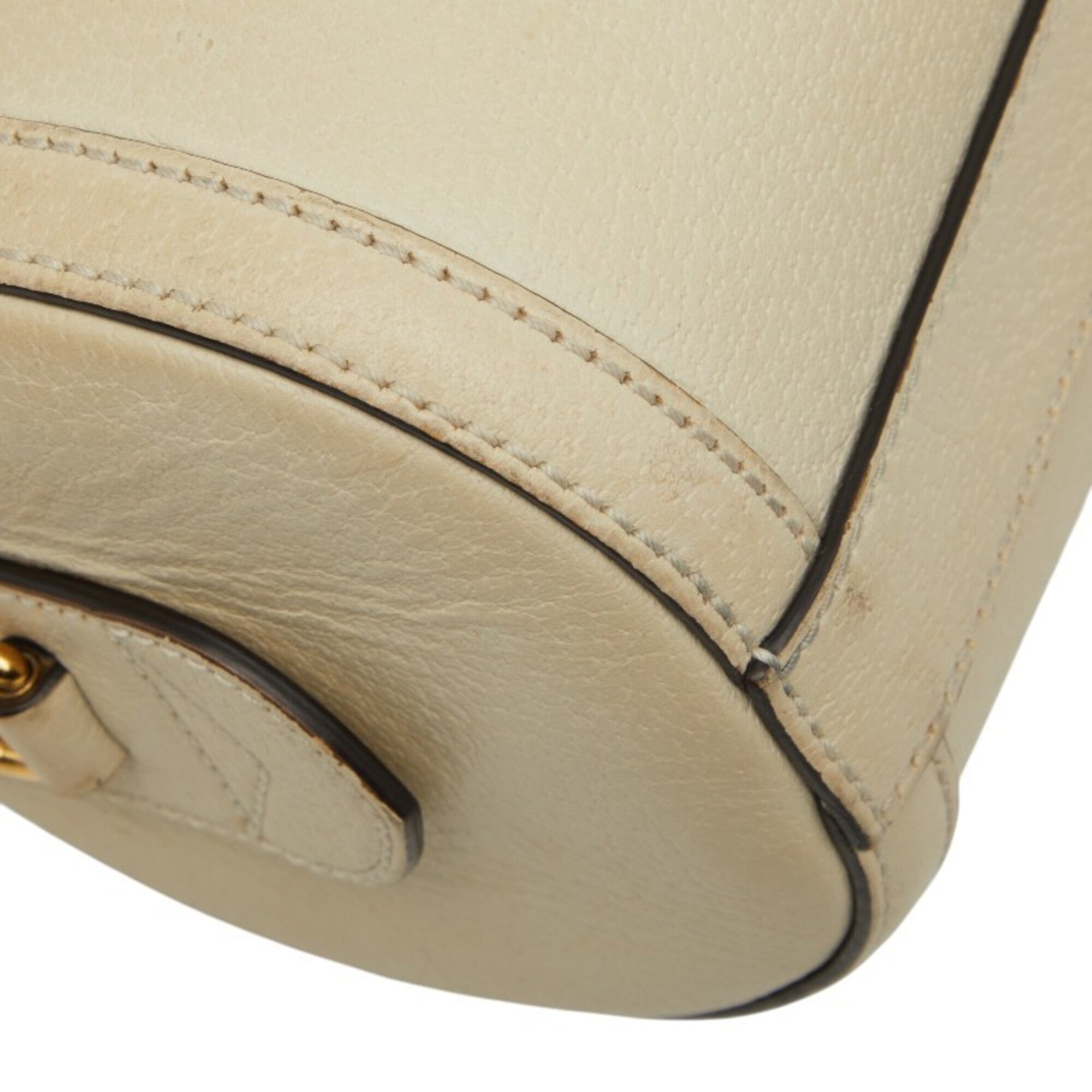Gucci Beige Pvc Leather Boston Bag Handbag (Pre-Owned)