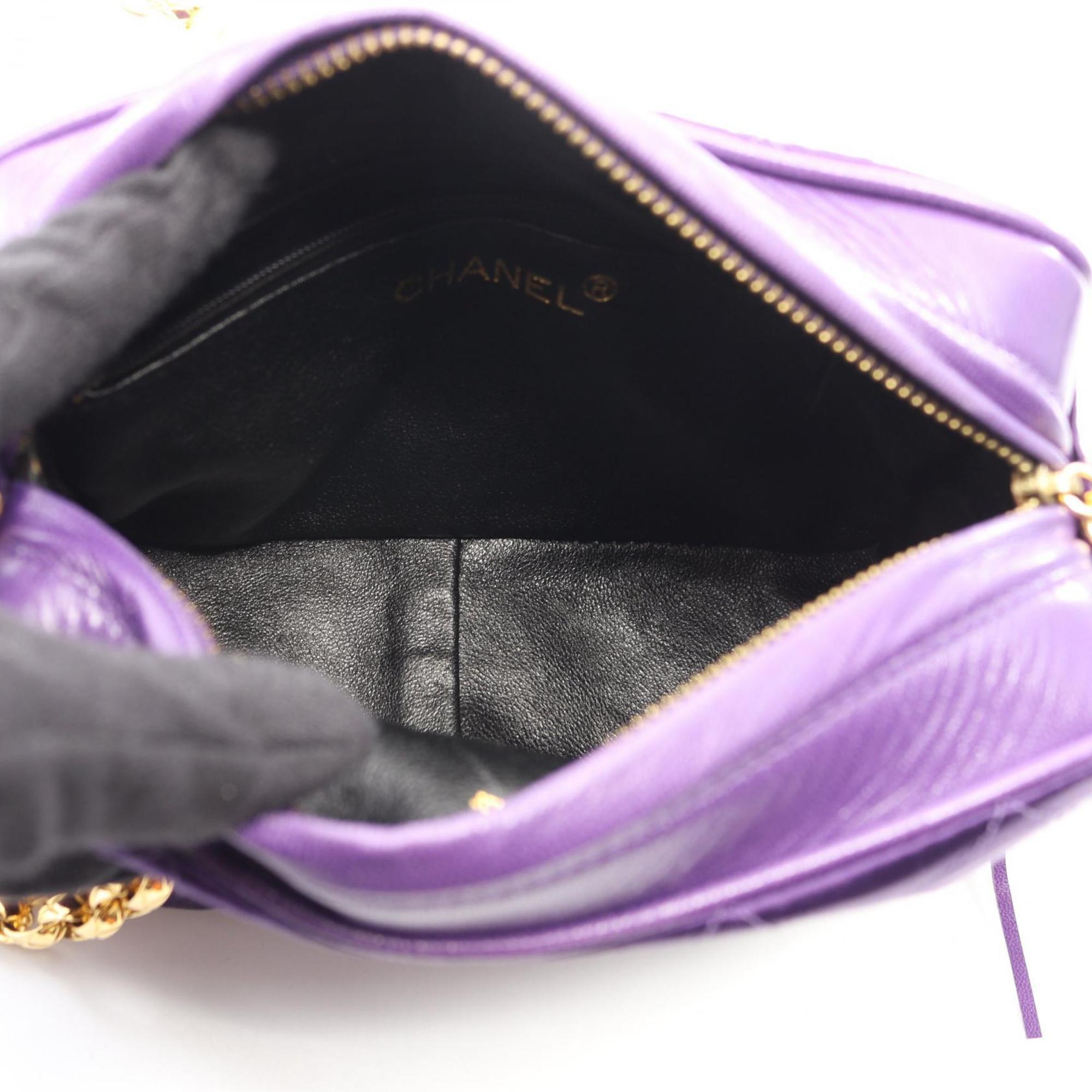 Chanel Purple Fabric Handbag Shoulder Bag (Pre-Owned)
