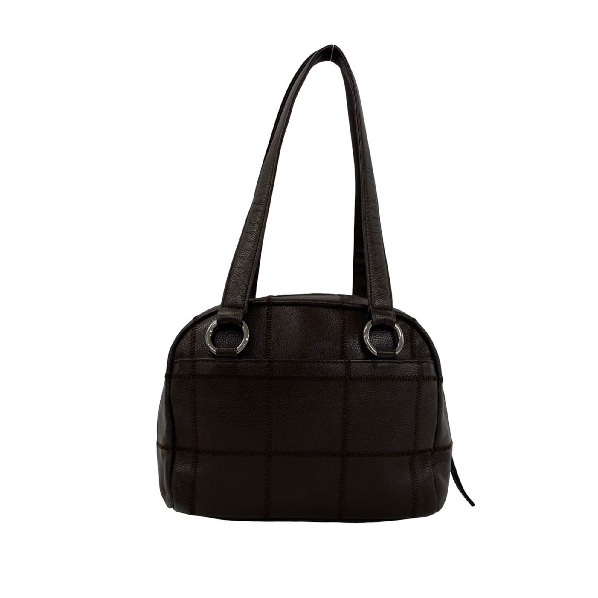 Chanel Brown Grained Calfskin Handbag Shoulder Bag (Pre-Owned)