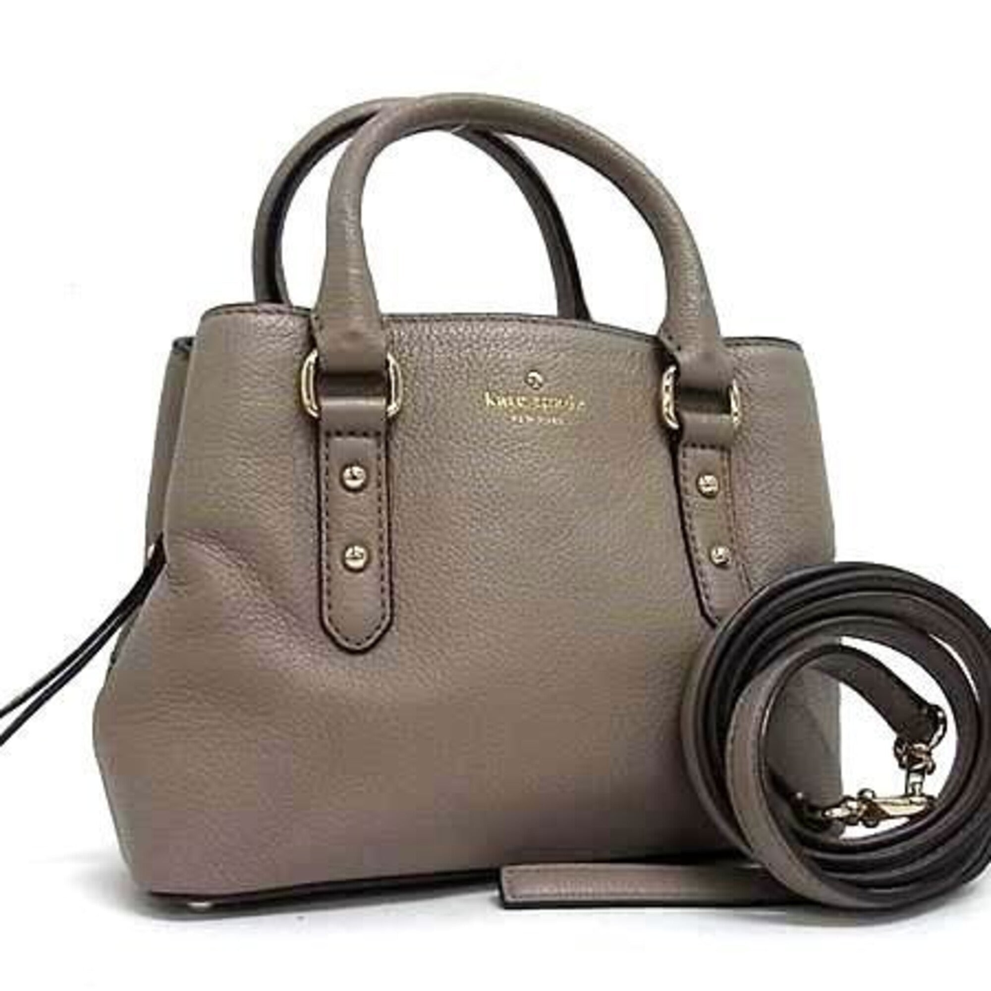 Kate Spade Grayish Leather Handbag Shoulder Bag (Pre-Owned)