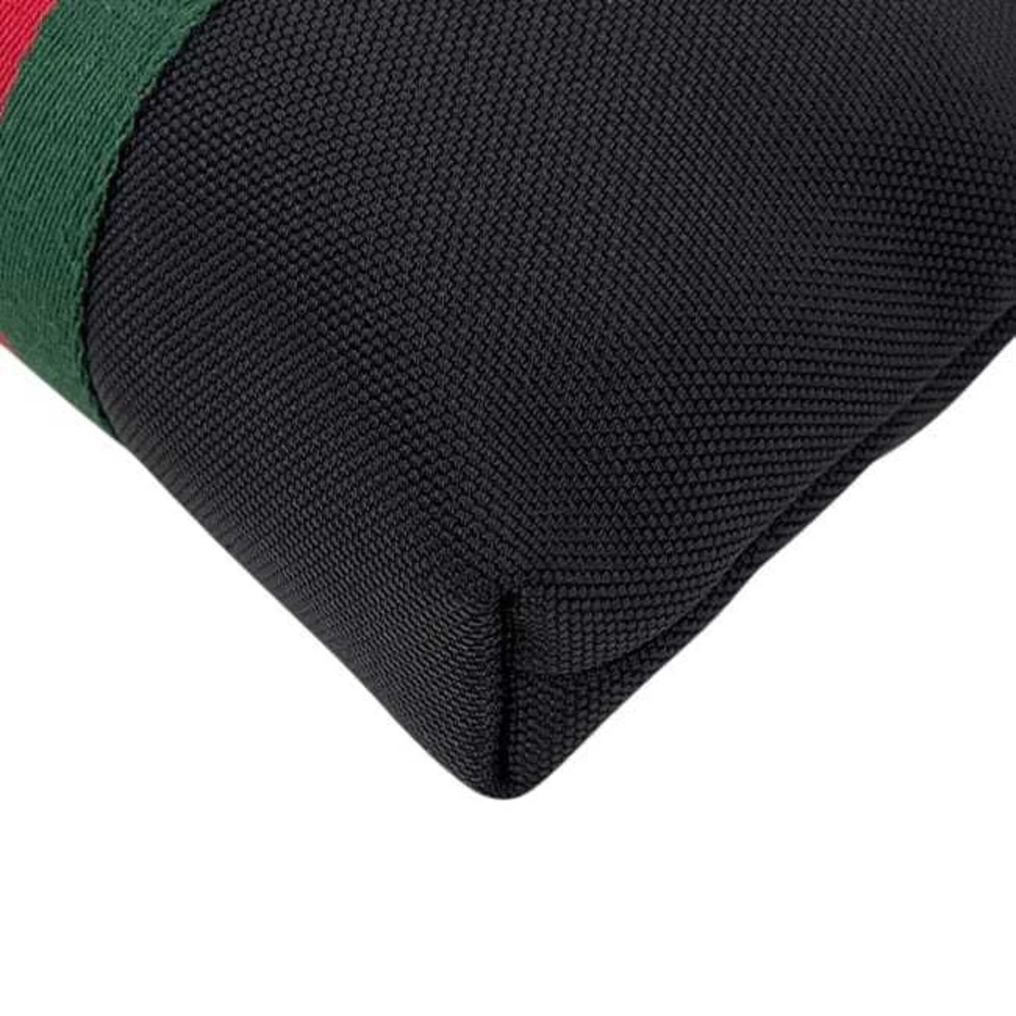 Gucci Black Canvas Leather Shoulder Bag (Pre-Owned)