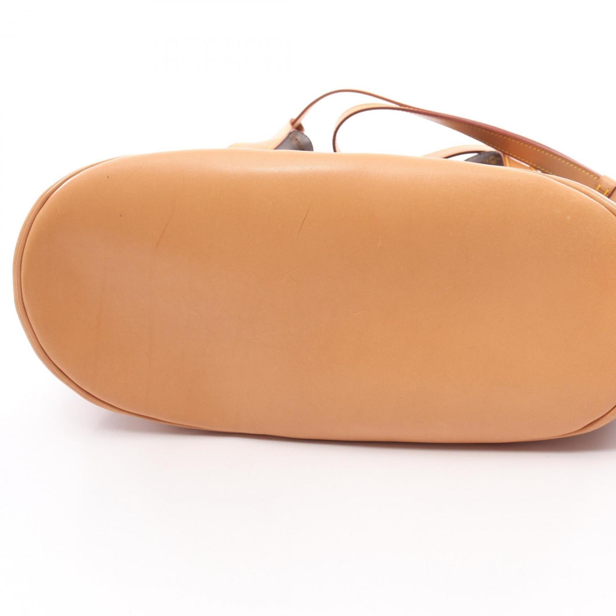 Louis Vuitton Brown Coated Canvas Leather Handbag Shoulder Bag (Pre-Owned)
