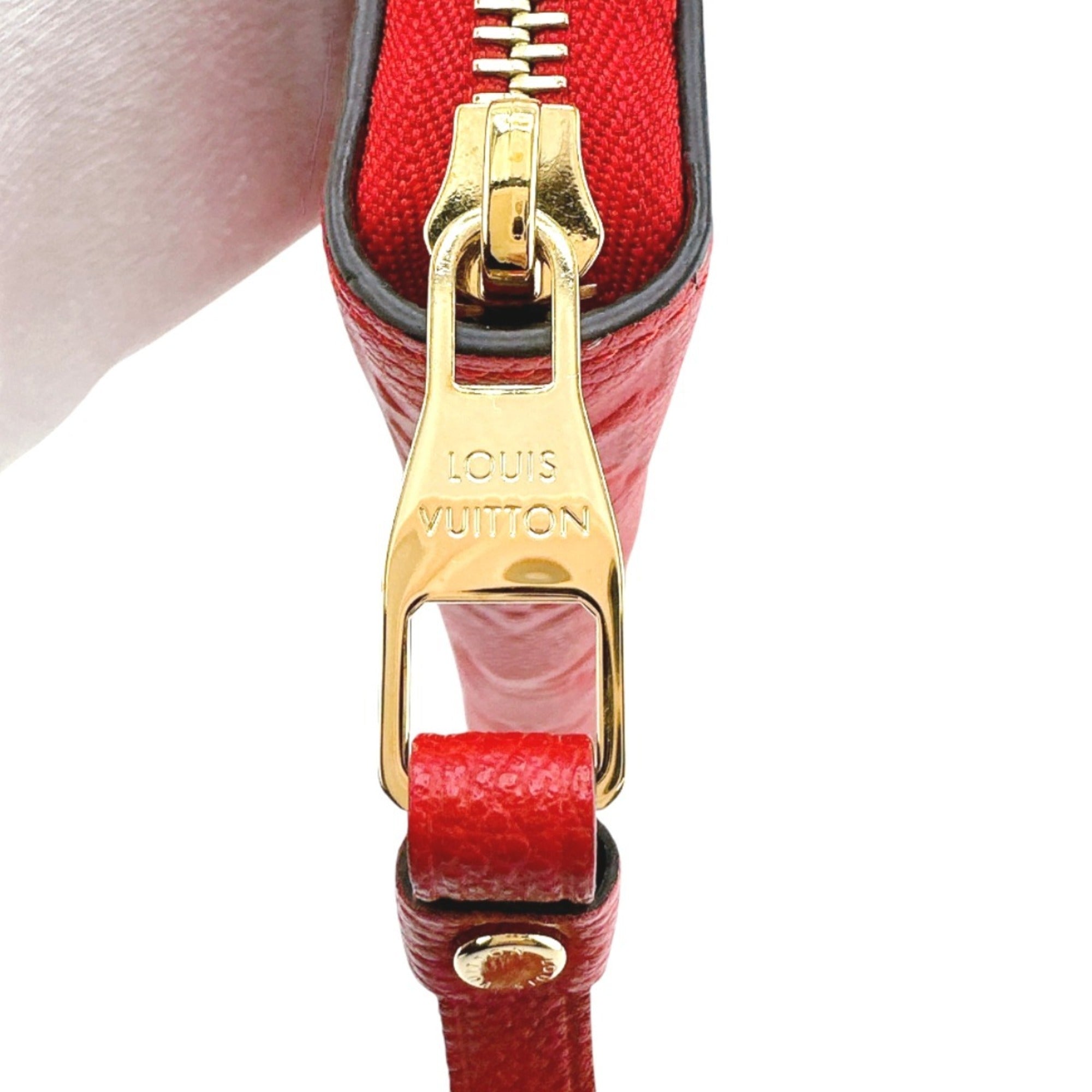 Louis Vuitton Red Color Monogram Empreinte Long Wallet (Bi-Fold) (Pre-Owned)