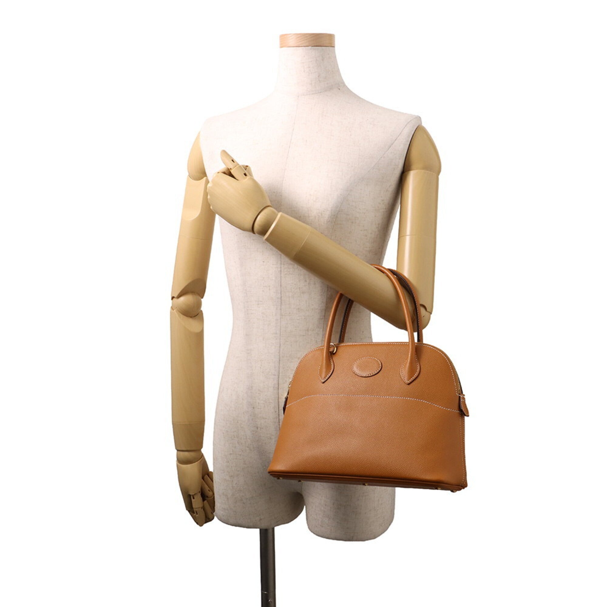 Hermes Gold Brown Epsom Leather Handbag Shoulder Bag (Pre-Owned)