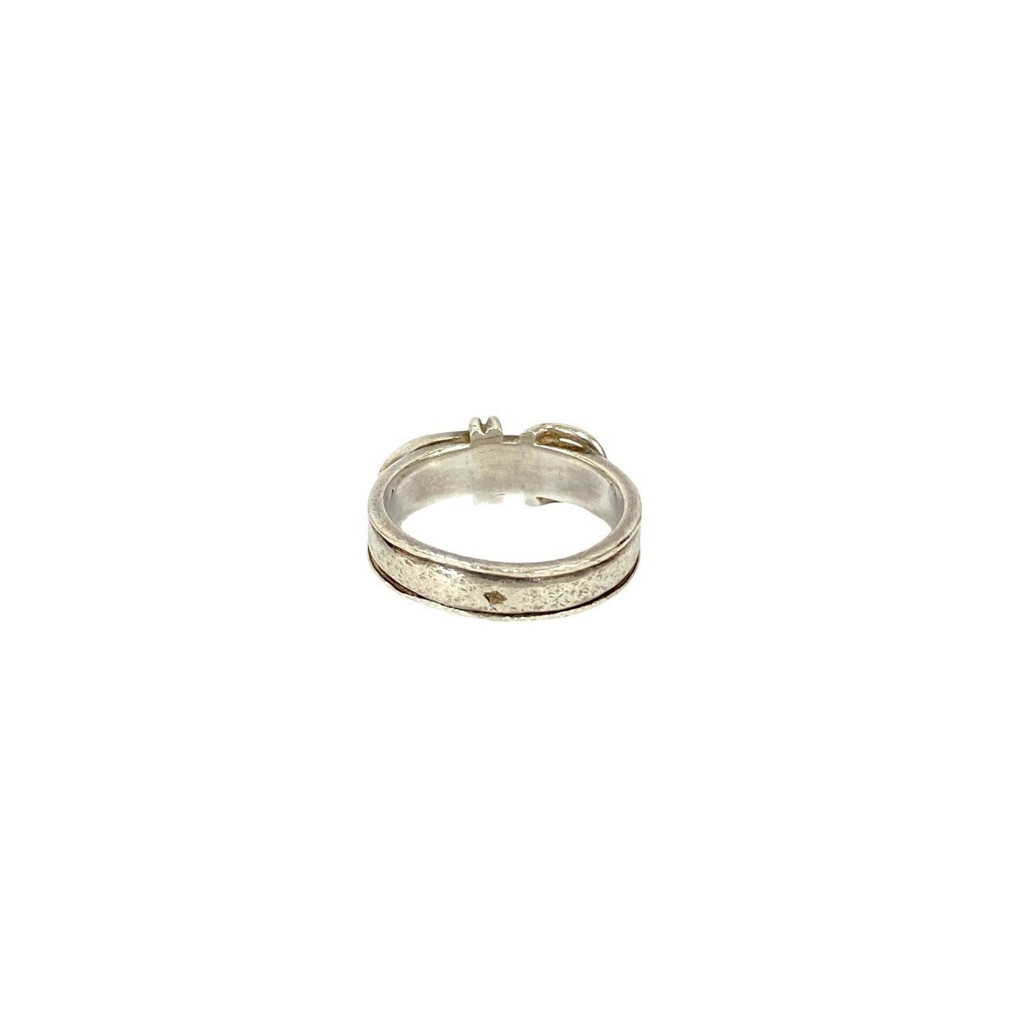 Hermes Silver Silver 925 Band Ring (Pre-Owned)