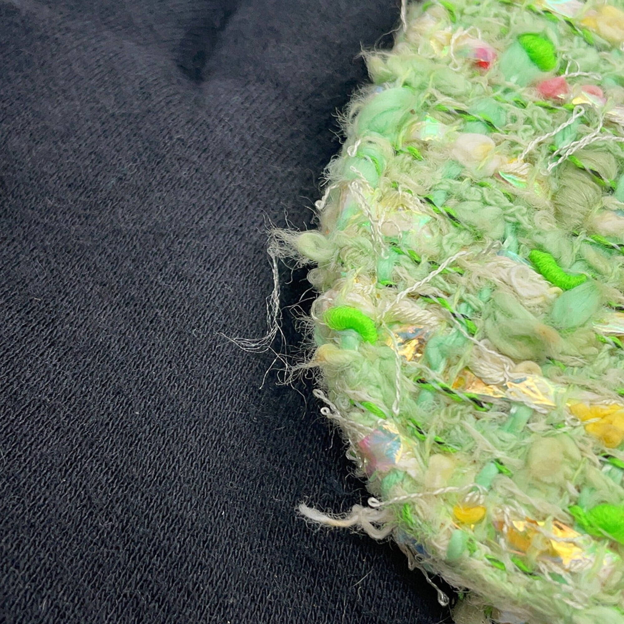 Chanel Green Multi-Color Tweed Handbag (Pre-Owned)