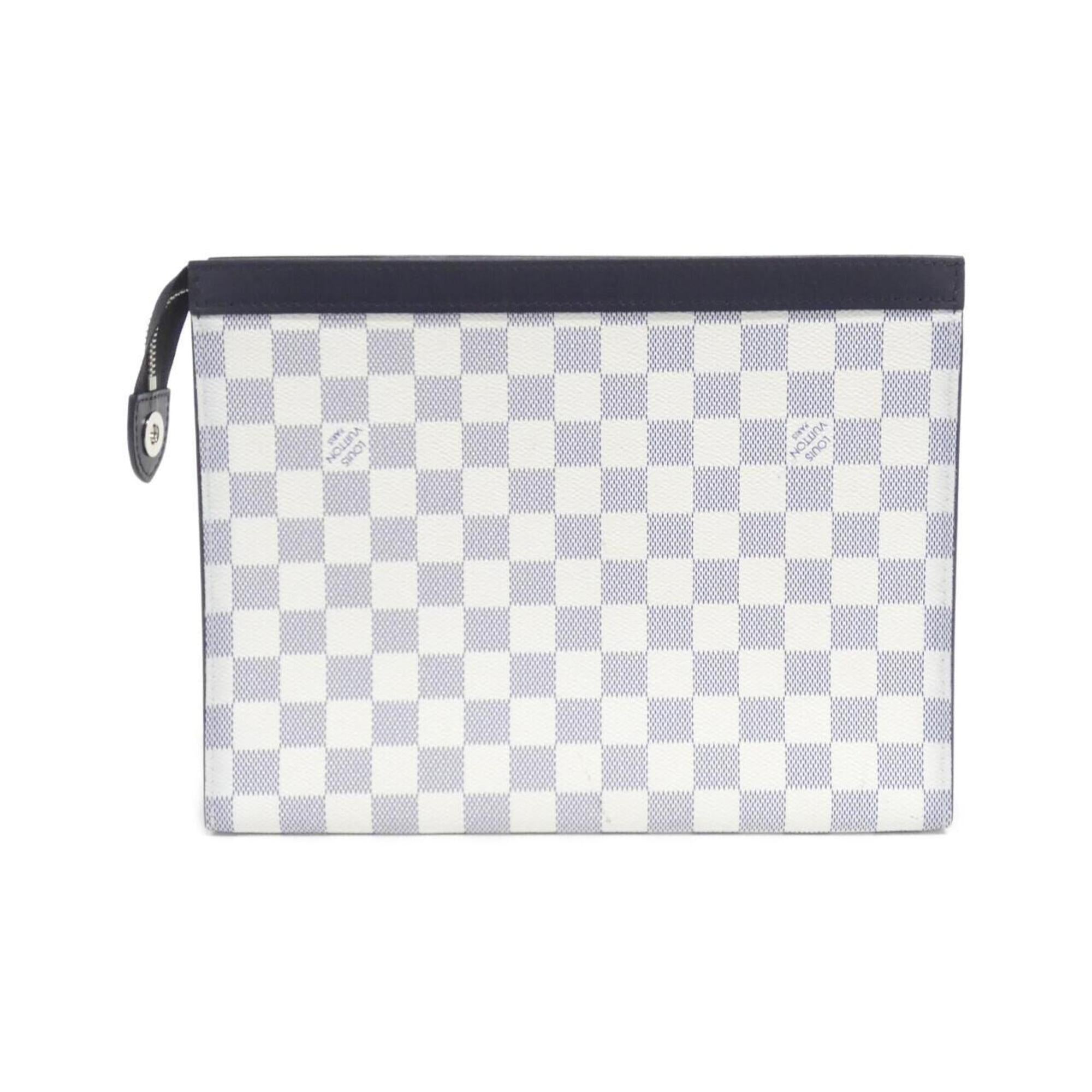 Louis Vuitton Cobalt White Coated Canvas Handbag Pochette (Pre-Owned)
