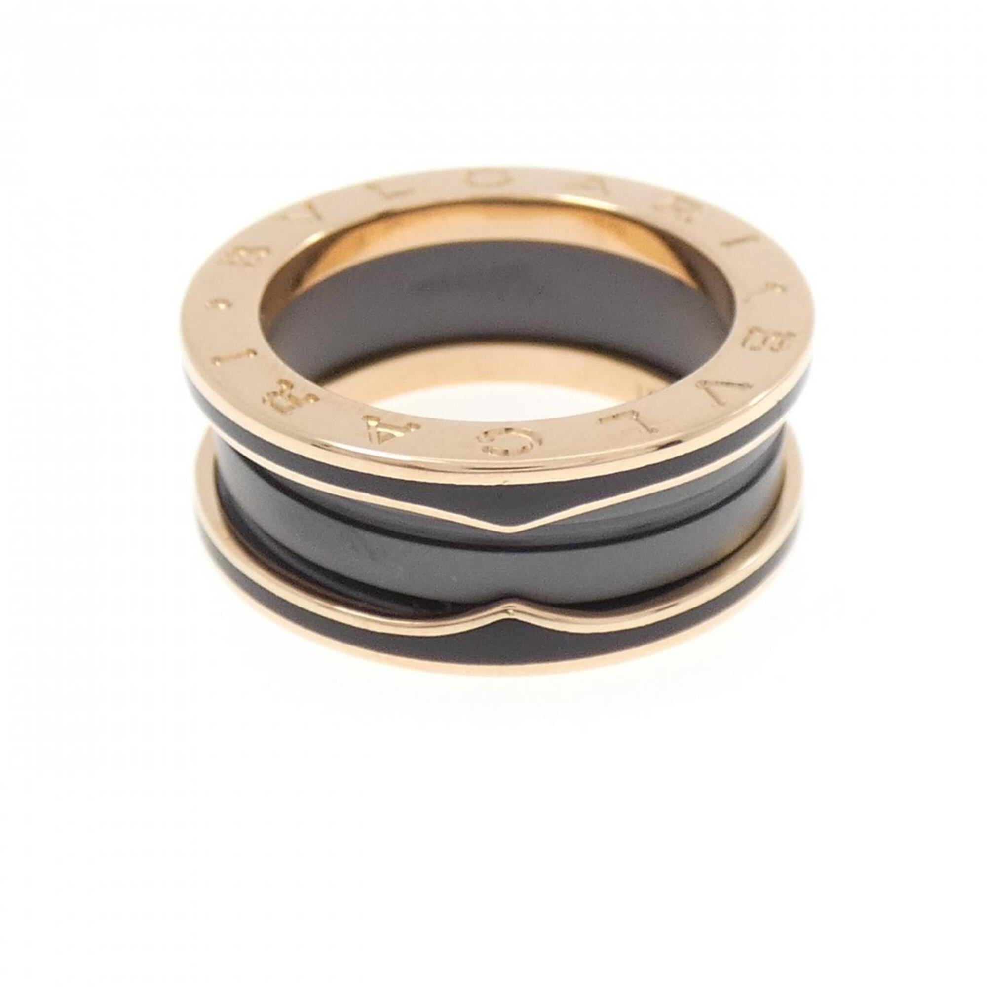 Bvlgari Pink Gold Black Pink Gold (18K) Ceramic Band Ring (Pre-Owned)