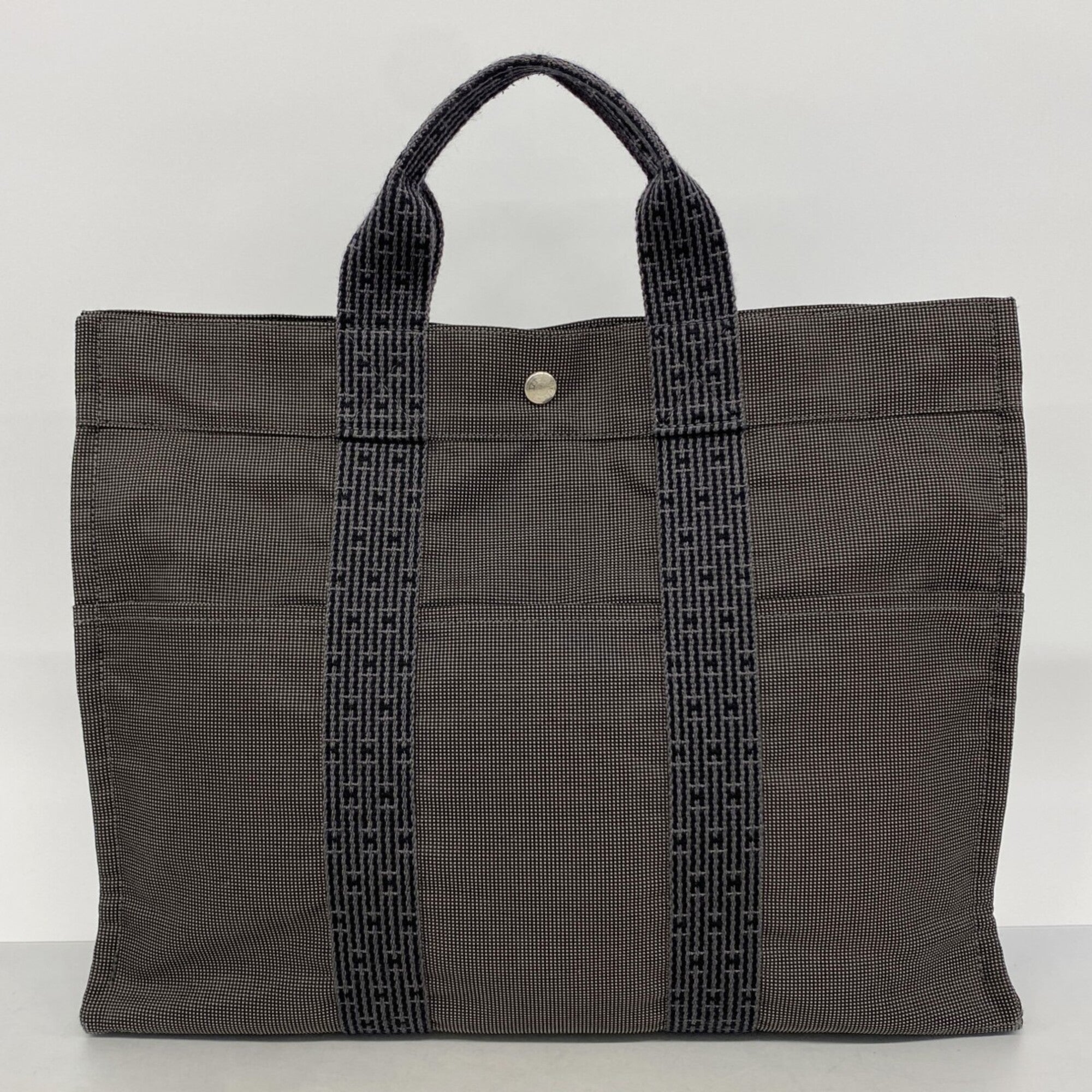 Hermes Gray Canvas Tote Bag (Pre-Owned)