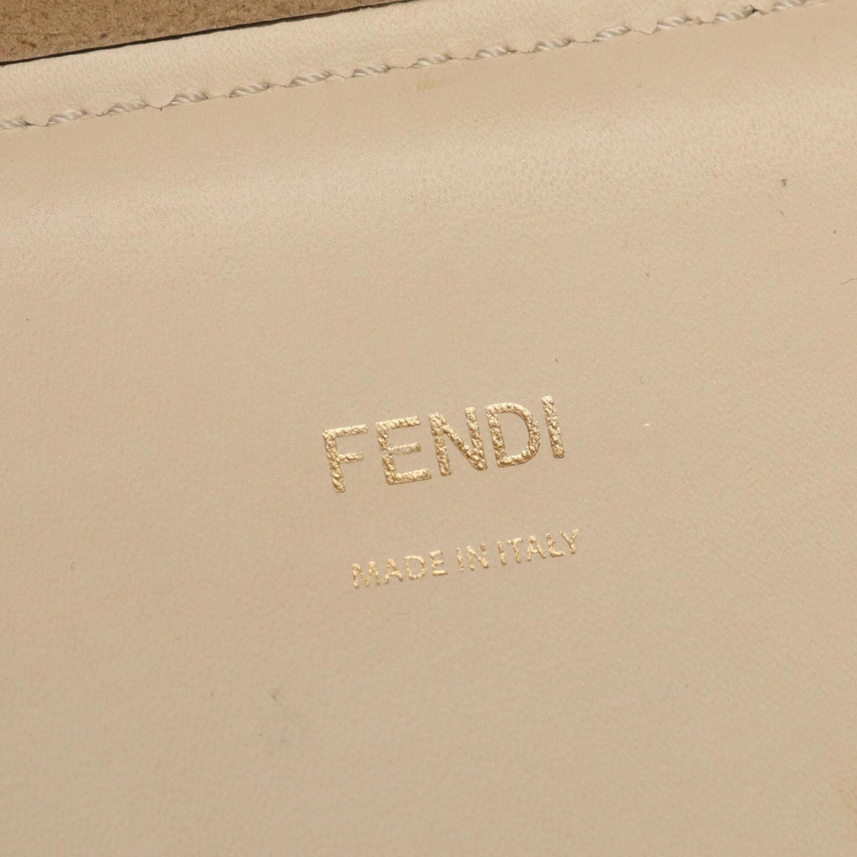 Fendi Gray Ivory Leather Handbag Tote Bag (Pre-Owned)