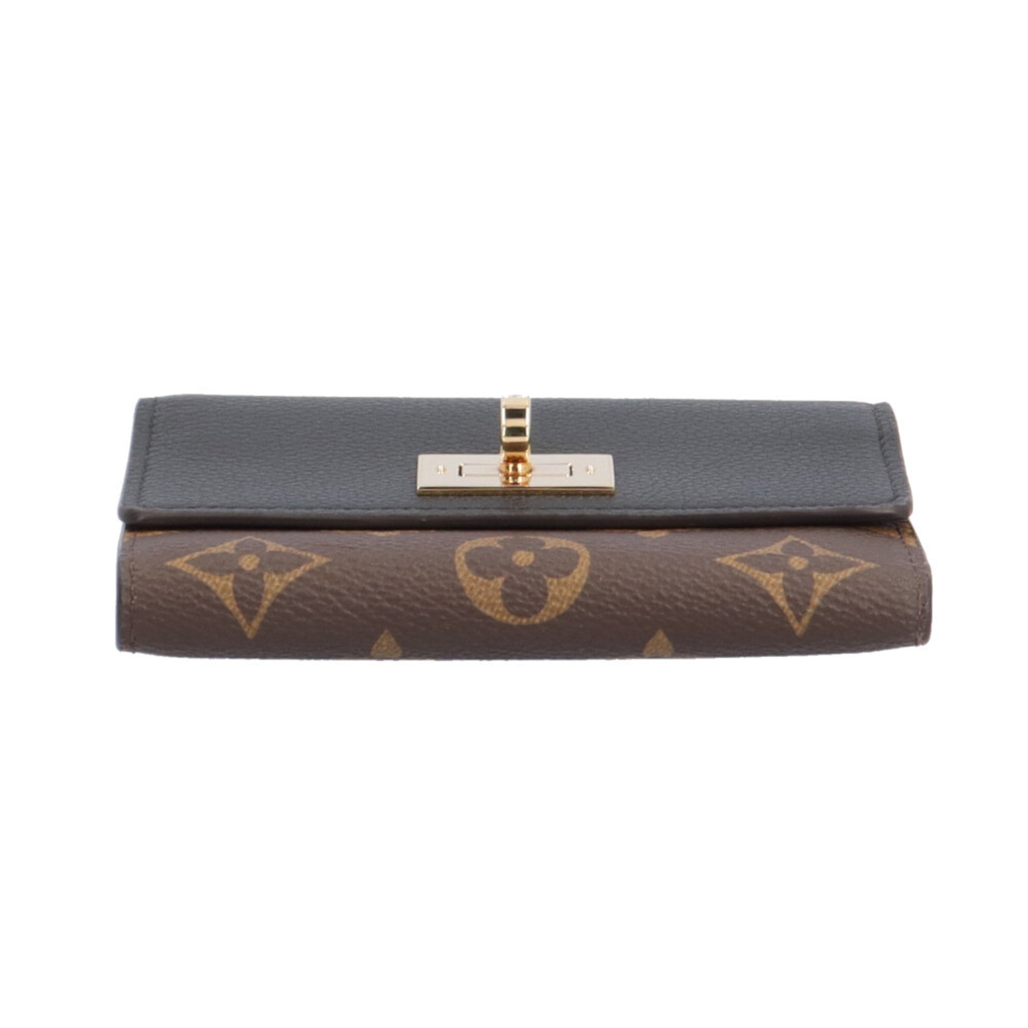 Louis Vuitton Black Brown Monogram Wallet (Tri-Fold) (Pre-Owned)