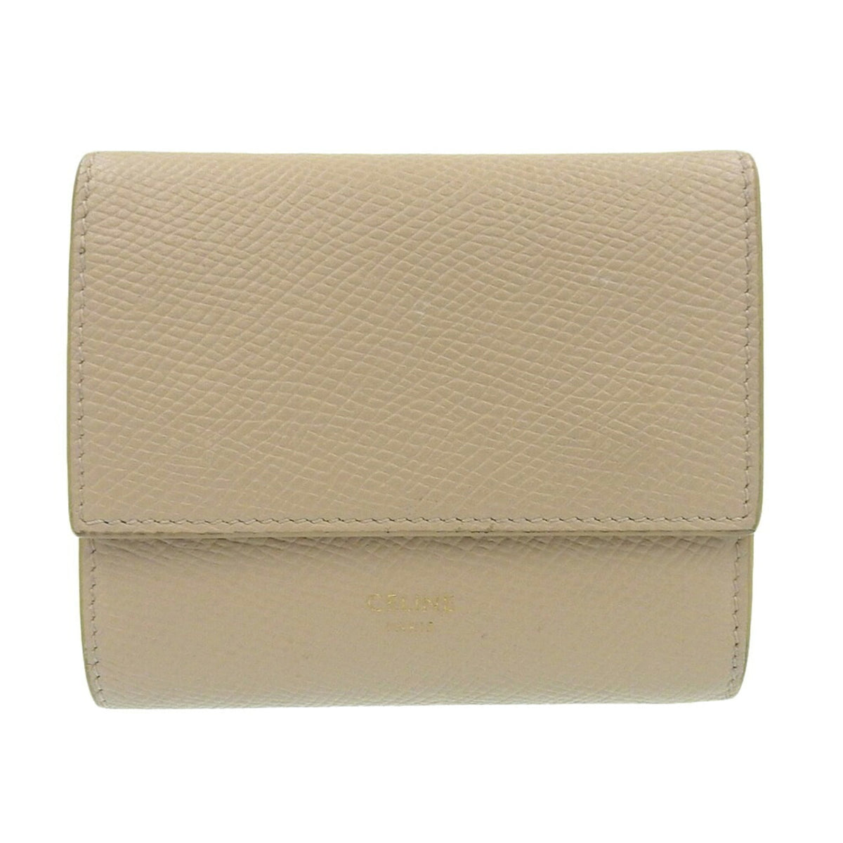 Celine Beige Leather Wallet (Tri-Fold) (Pre-Owned)