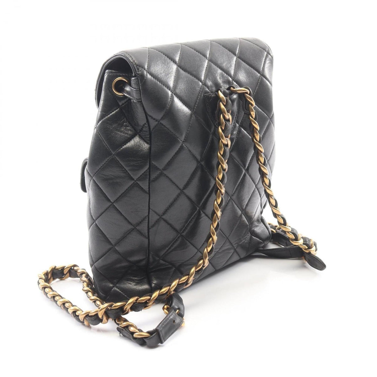 Chanel Matelasse Black Leather Backpack (Pre-Owned)