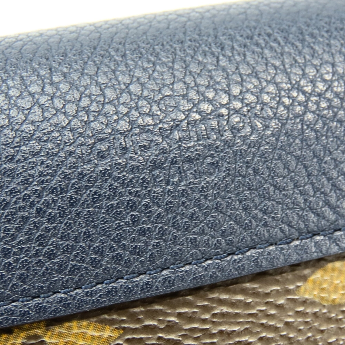 Louis Vuitton Brown Monogram Navy Blue Monogram Leather Long Wallet (Bi-Fold) (Pre-Owned)