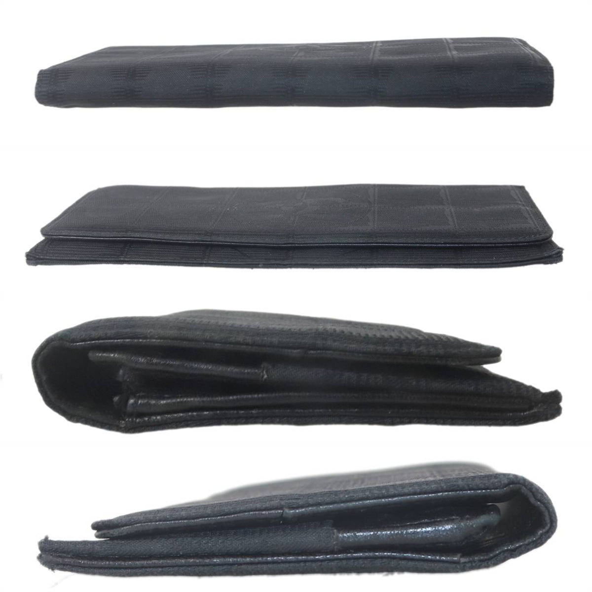 Chanel New Travel Line Black Long Wallet (Bi-Fold) (Pre-Owned)