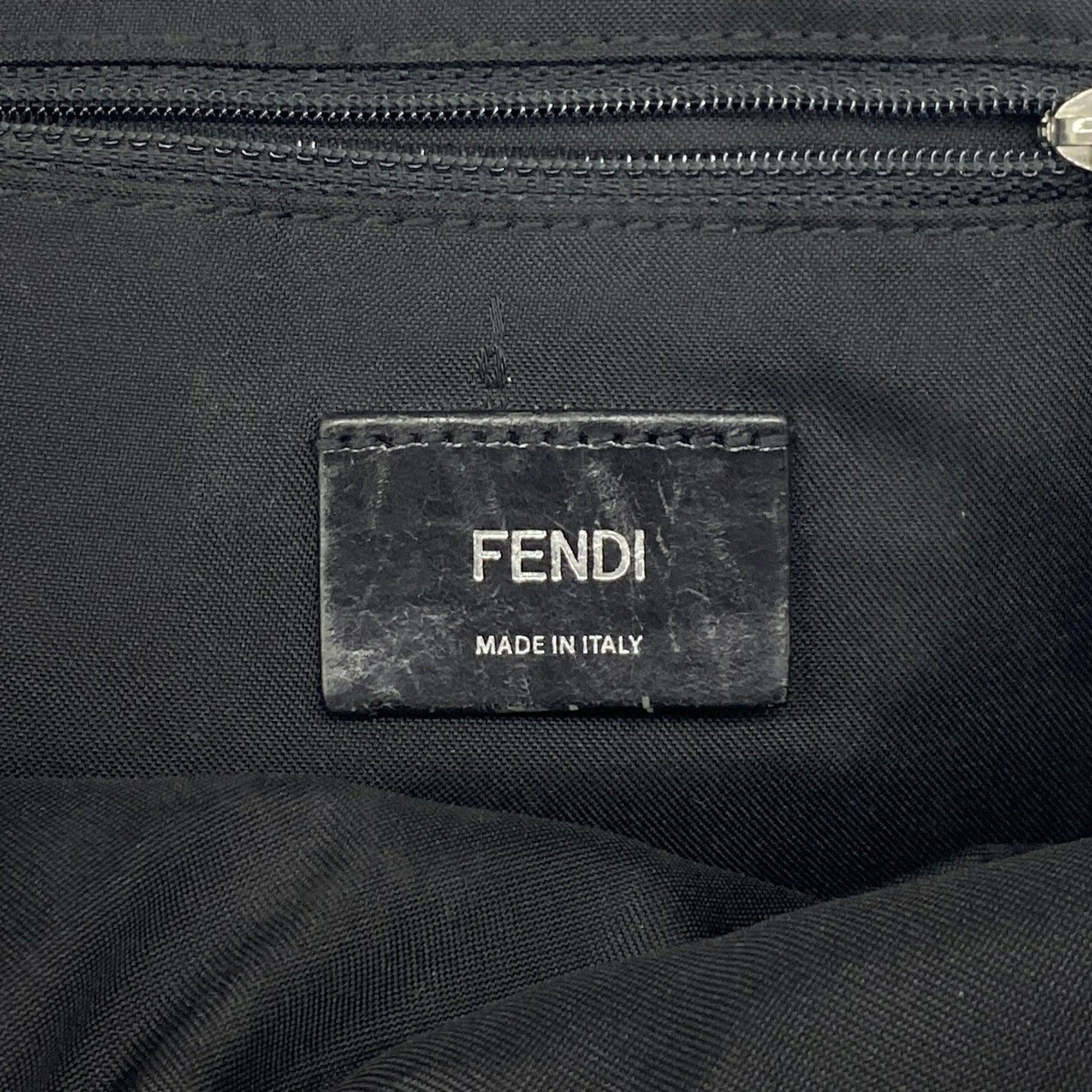 Fendi Black Nylon Leather Sling Bag (Pre-Owned)