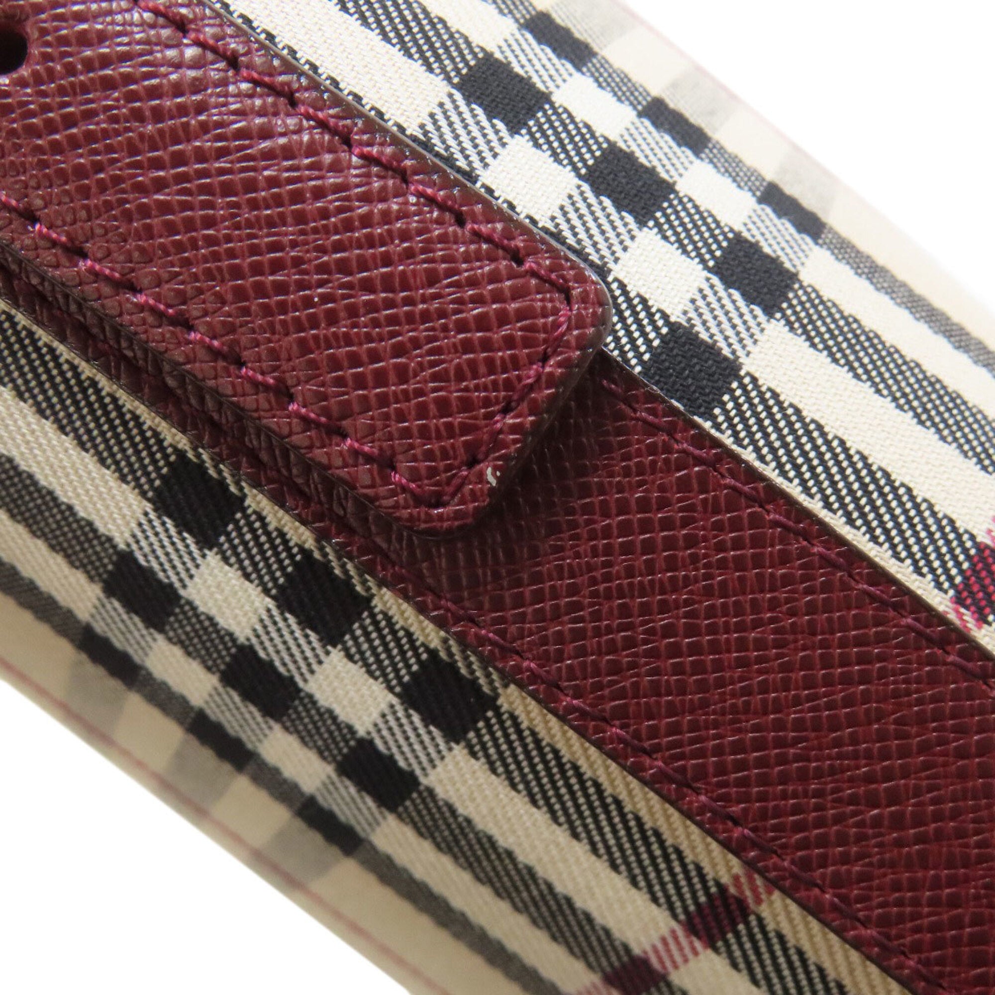 Burberry Beige Bordeaux Canvas Shoulder Bag (Pre-Owned)