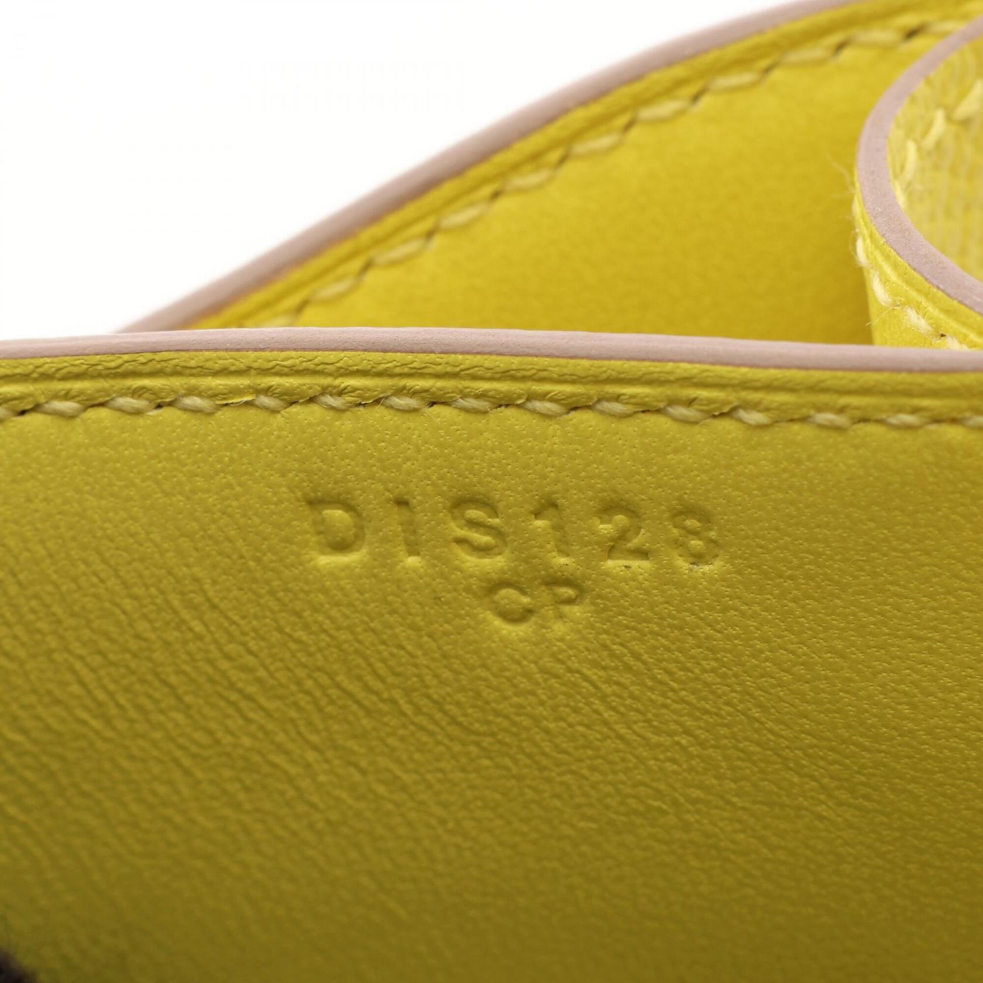 Hermes Constance Lime Yellow Yellow Epsom Leather Handbag Shoulder Bag (Pre-Owned)