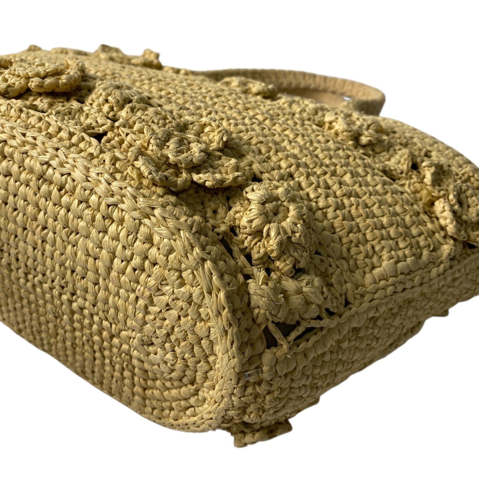 Christian Dior Beige Raffia Handbag Shoulder Bag (Pre-Owned)