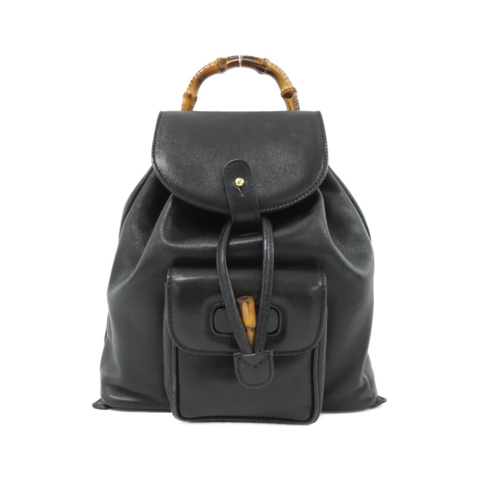 Gucci Black Leather Backpack (Pre-Owned)