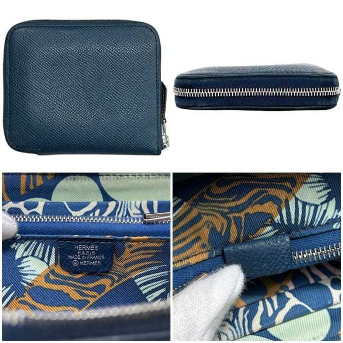 Hermes Navy Togo Leather Coin Purse/Coin Case (Pre-Owned)