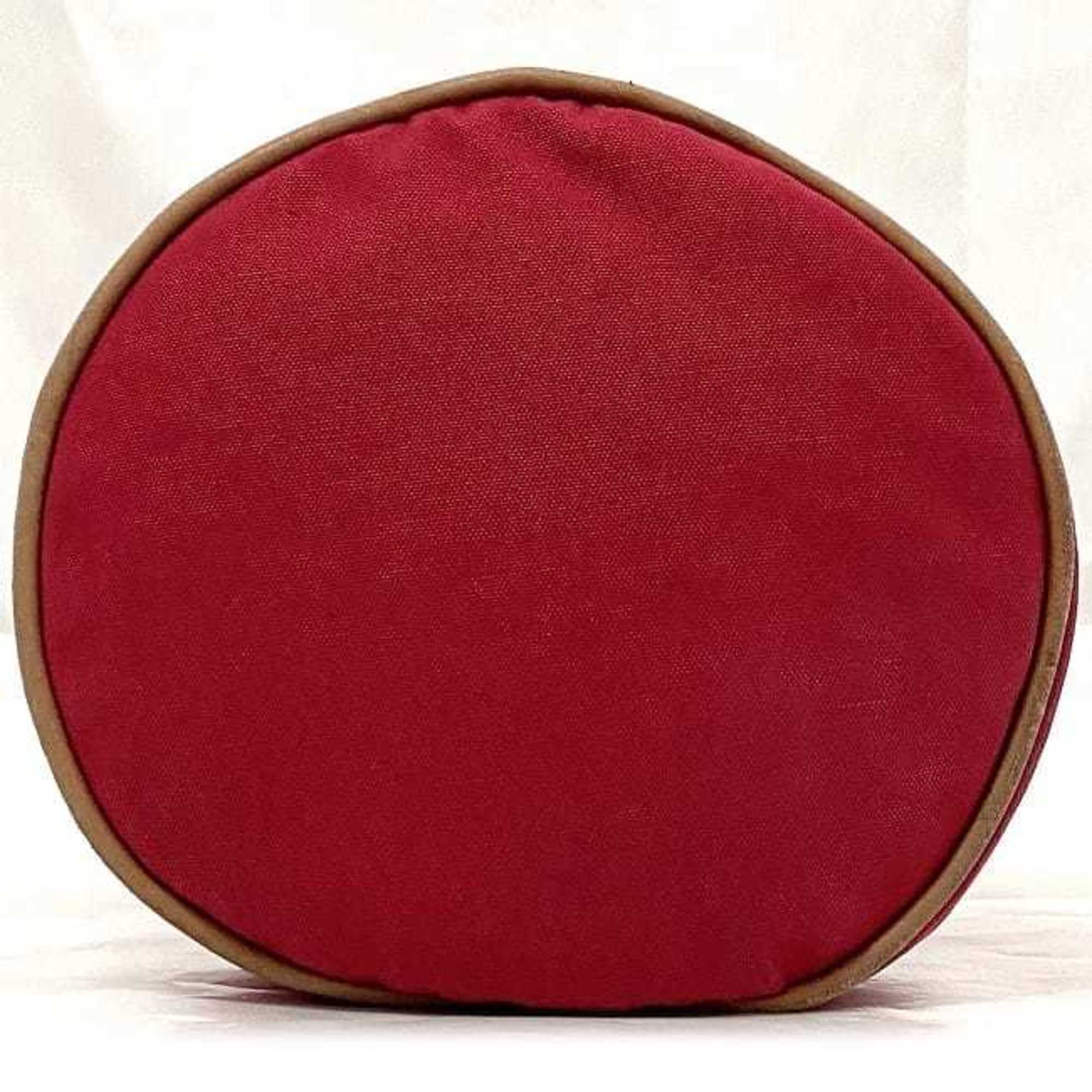 Hermes Red Color Cotton Canvas Leather Backpack (Pre-Owned)