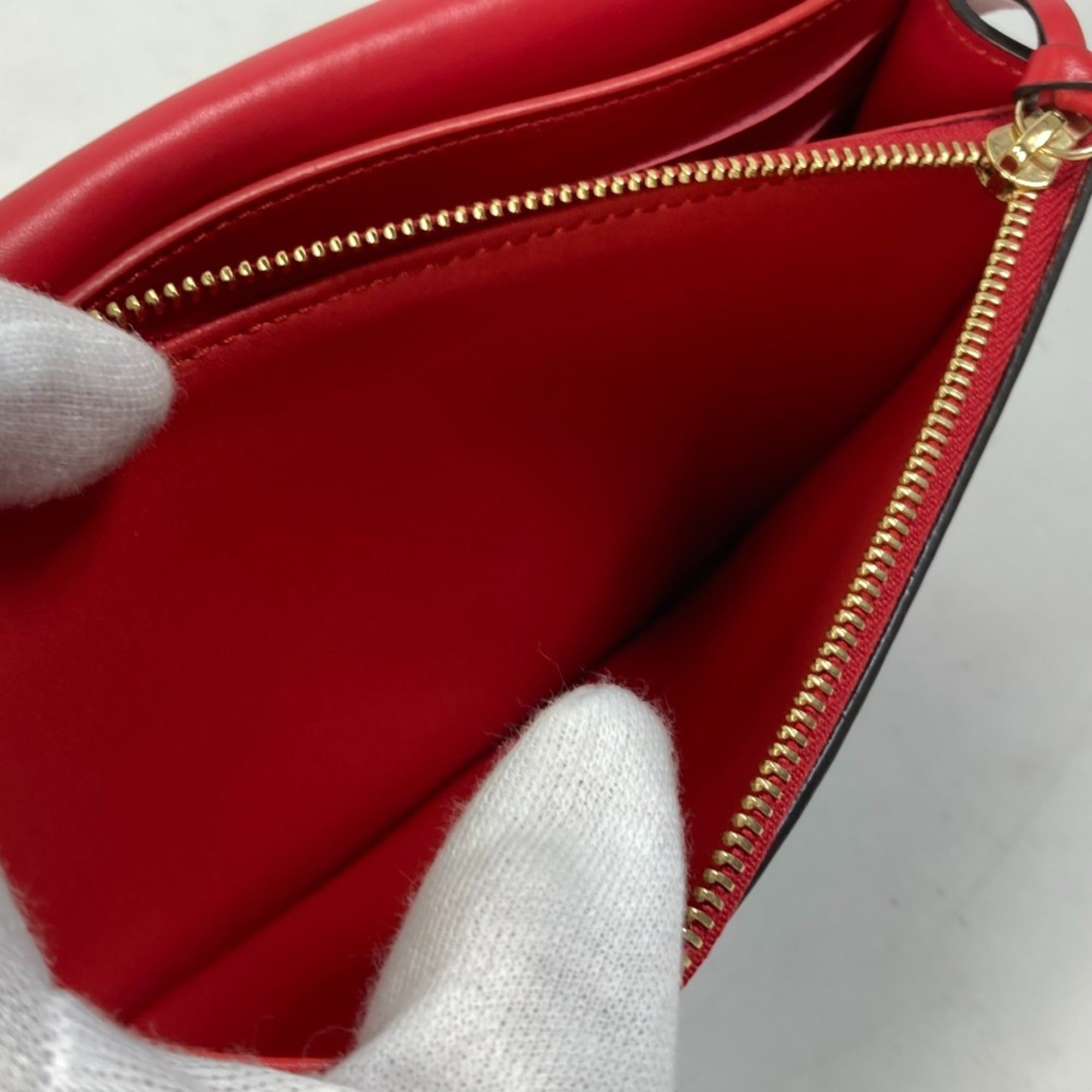 Louis Vuitton Monogram Denim Blue Red Color Monogram Denim Chain/Shoulder Wallet (Pre-Owned)