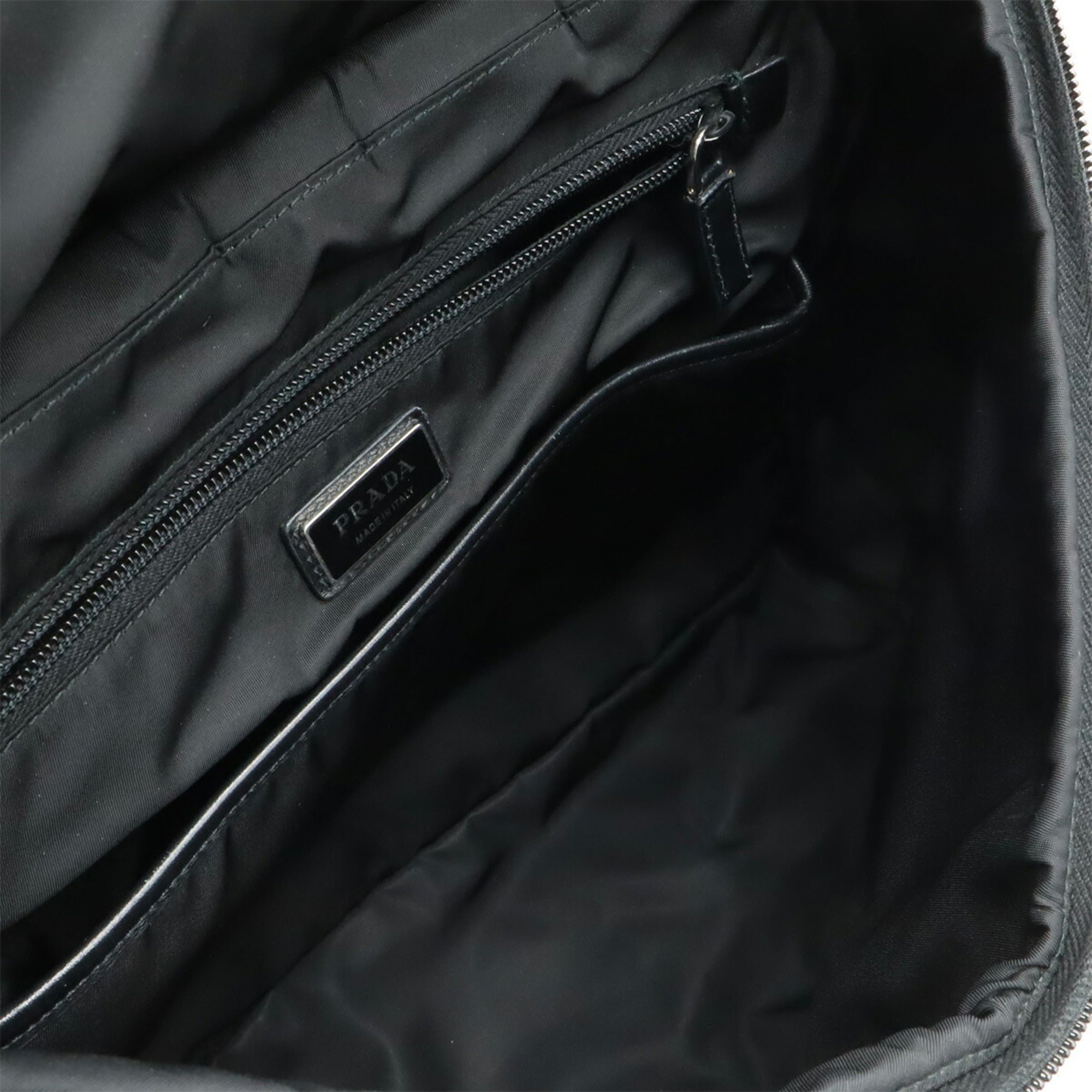 Prada Black Nero Nylon Leather Backpack (Pre-Owned)