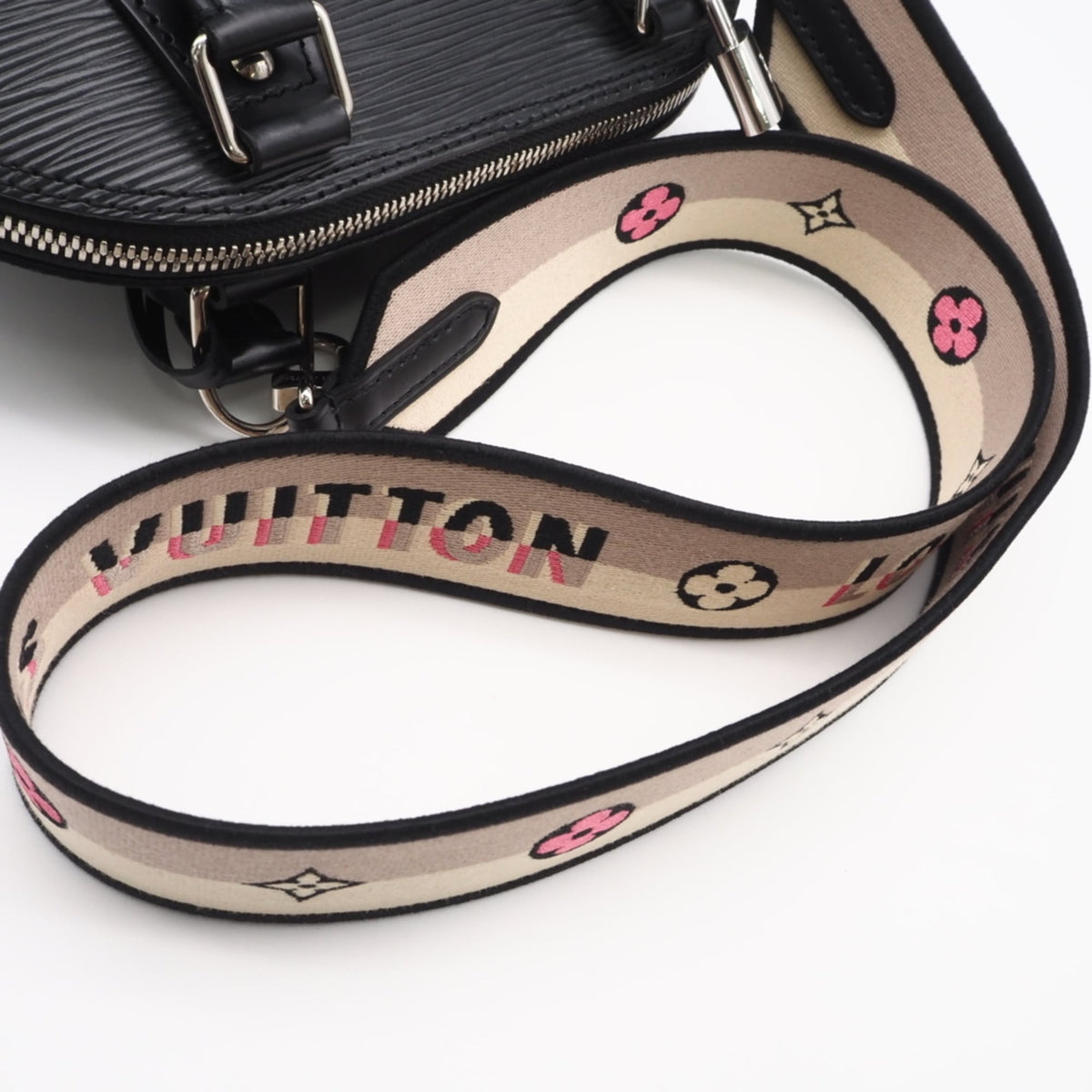 Louis Vuitton Beige Pink Black Noir Leather Handbag (Pre-Owned)
