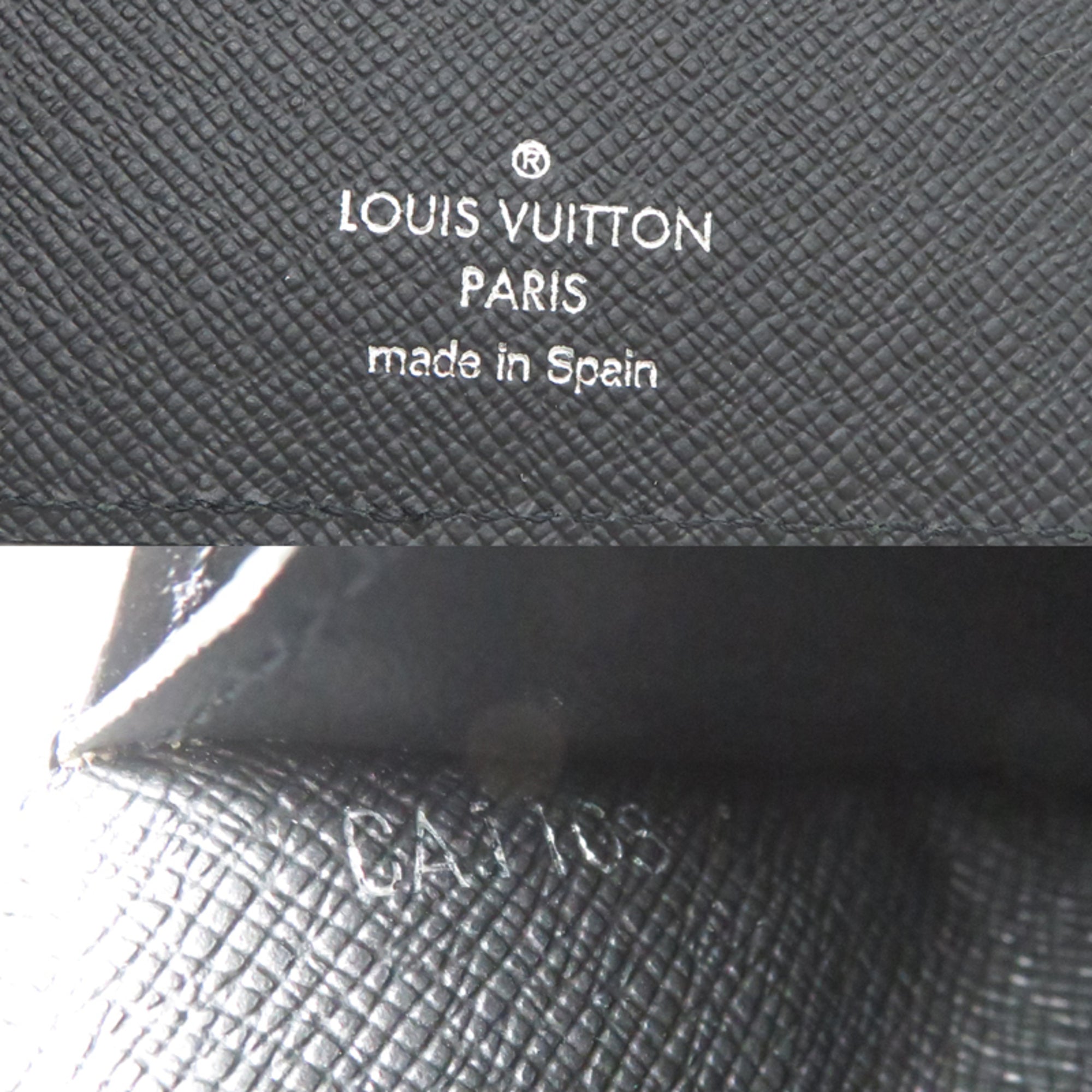 Louis Vuitton Black Gray Long Wallet (Bi-Fold) (Pre-Owned)