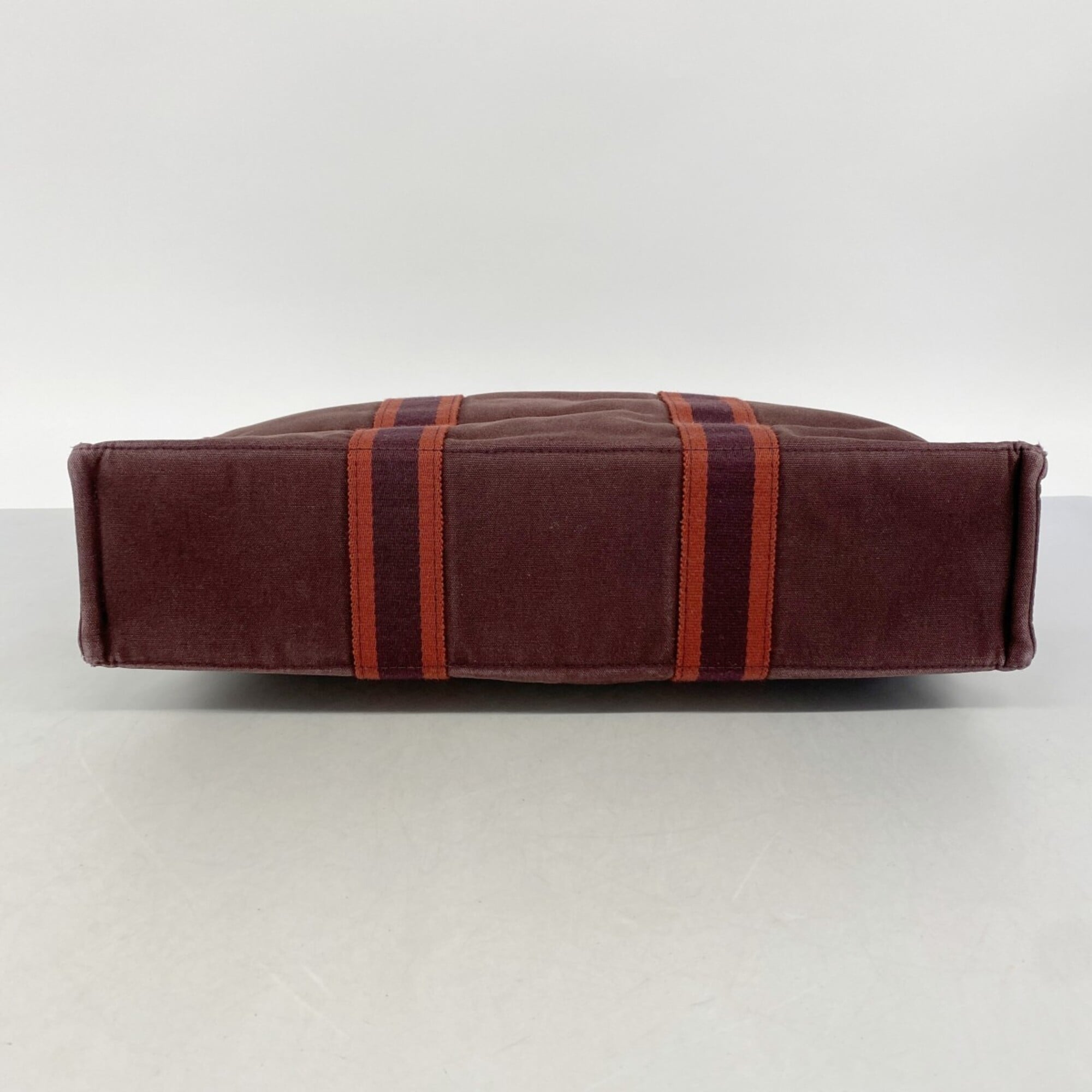 Hermes Bordeaux Canvas Tote Bag (Pre-Owned)