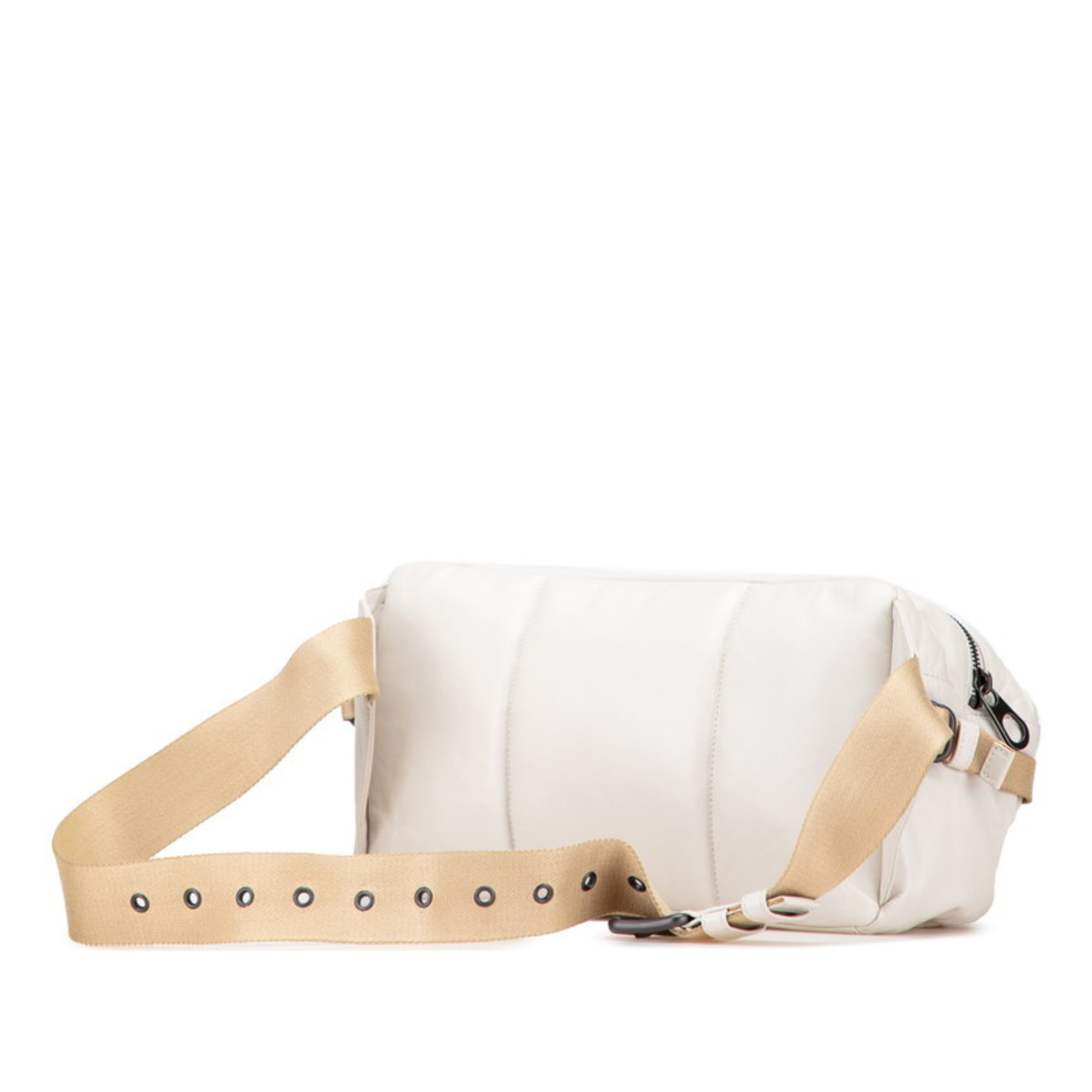 Bottega Veneta Beige White Leather Fanny Pack (Pre-Owned)