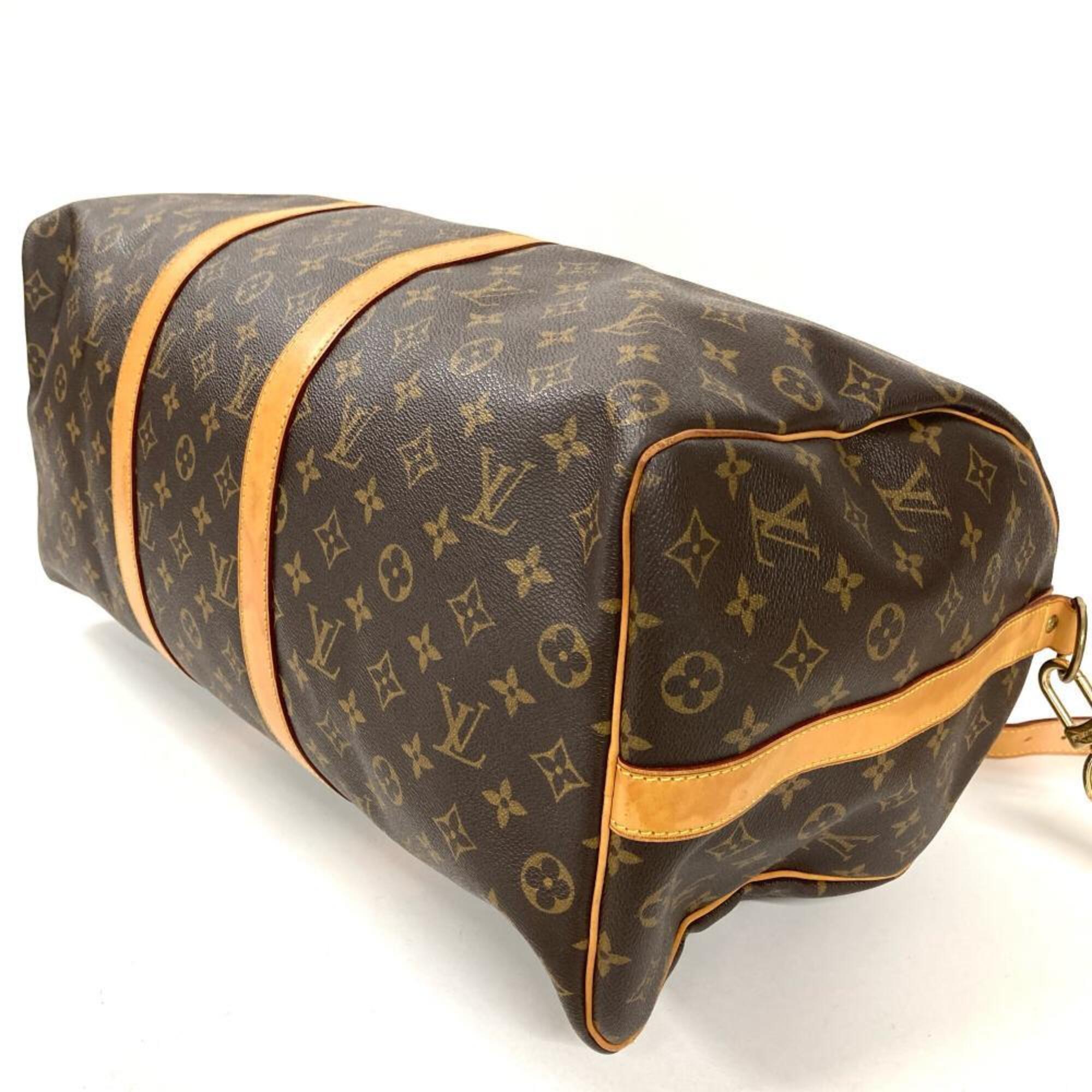 Louis Vuitton Brown Monogram Canvas Leather Boston Bag (Pre-Owned)