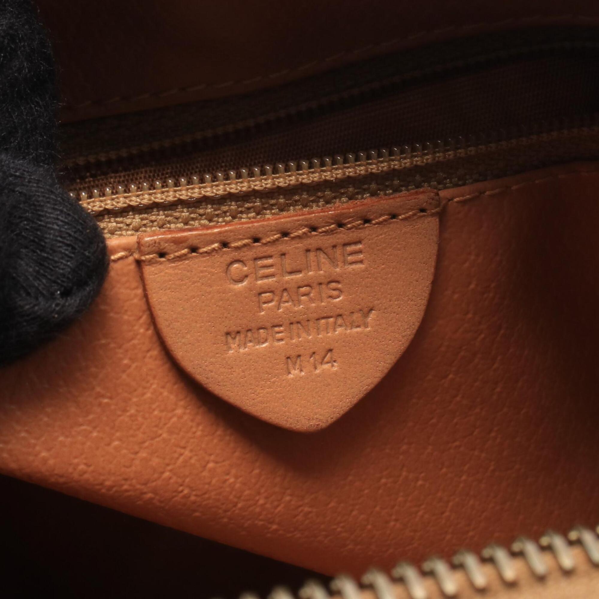Celine Brown Pvc Coated Canvas Leather Shoulder Bag (Pre-Owned)