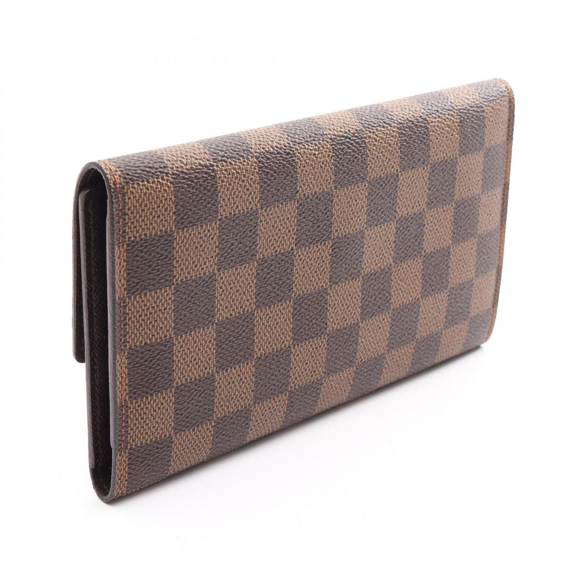 Louis Vuitton Brown Leather Pvc Long Wallet (Tri-Fold) (Pre-Owned)