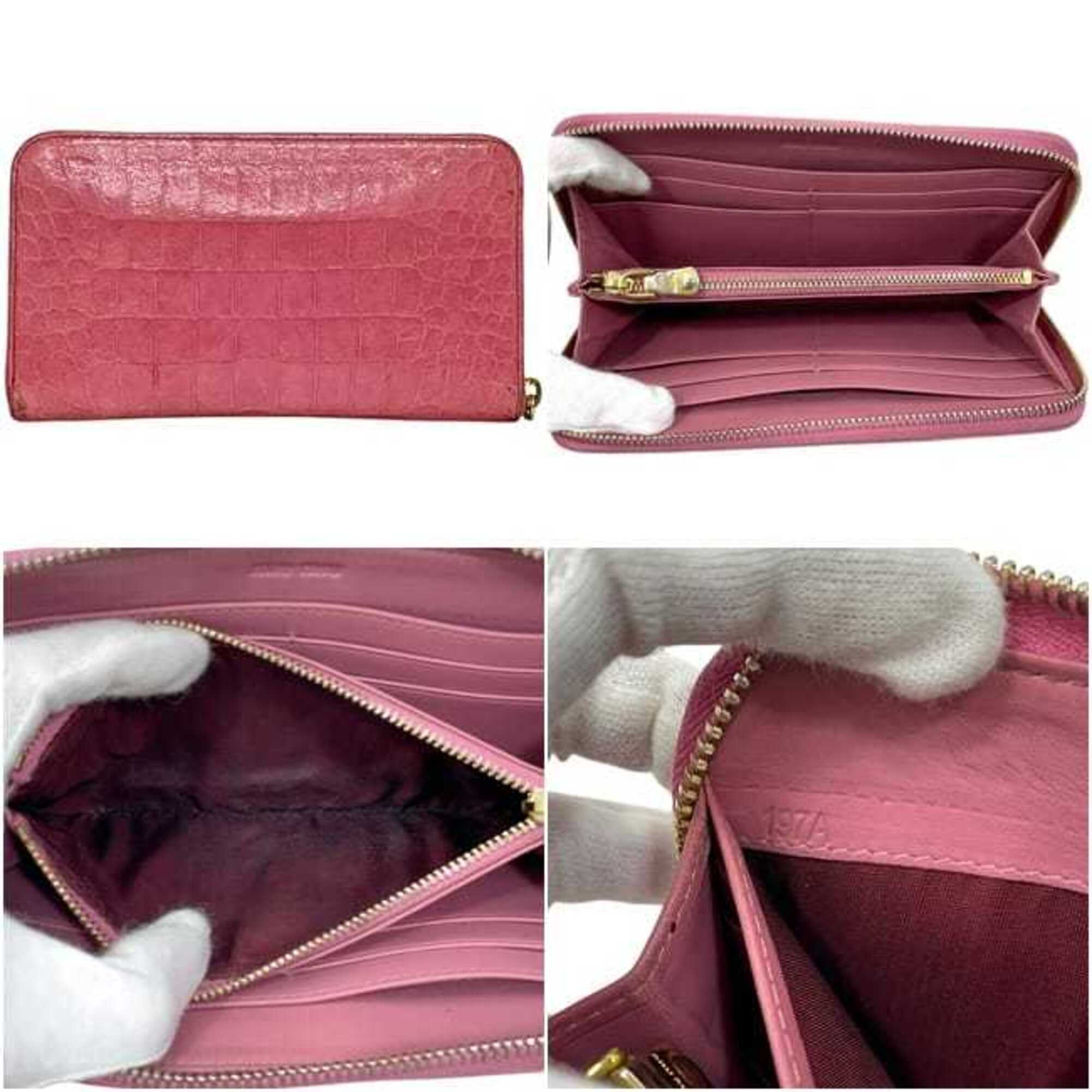 Miu Miu Pink Leather Long Wallet (Bi-Fold) (Pre-Owned)