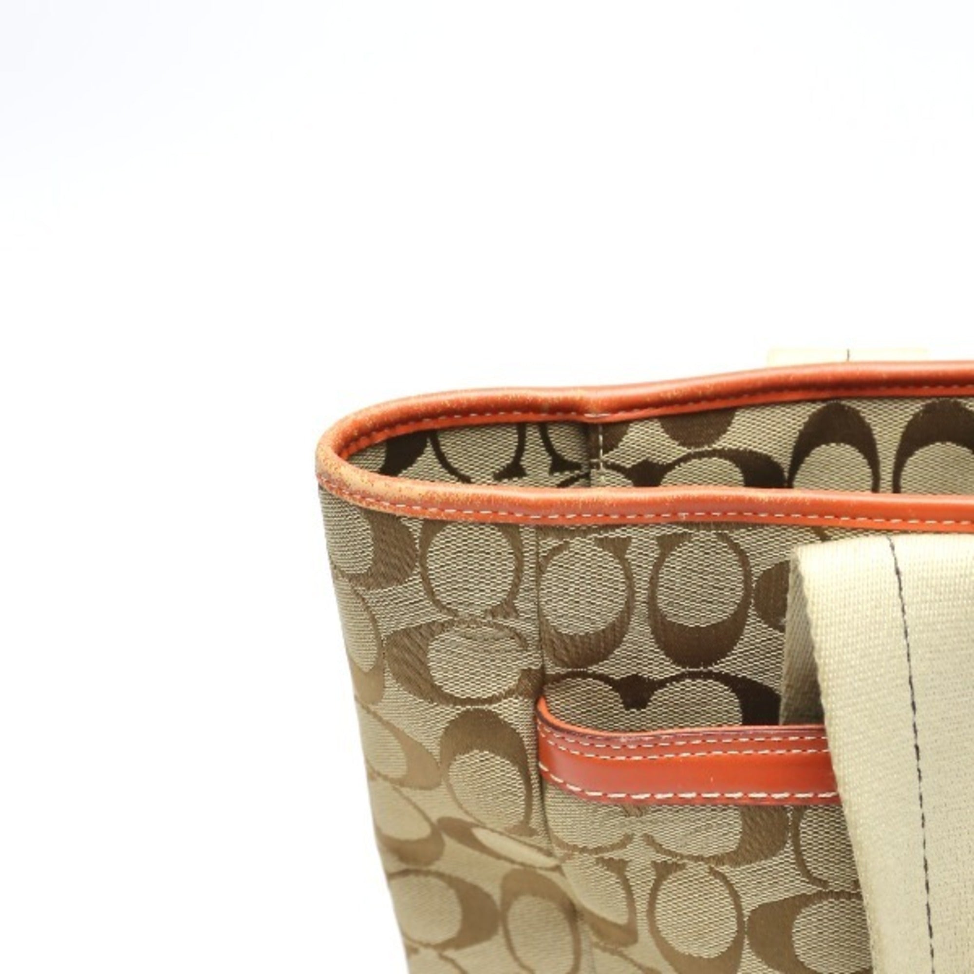 Coach Orange Signature Line Tote Bag (Pre-Owned)