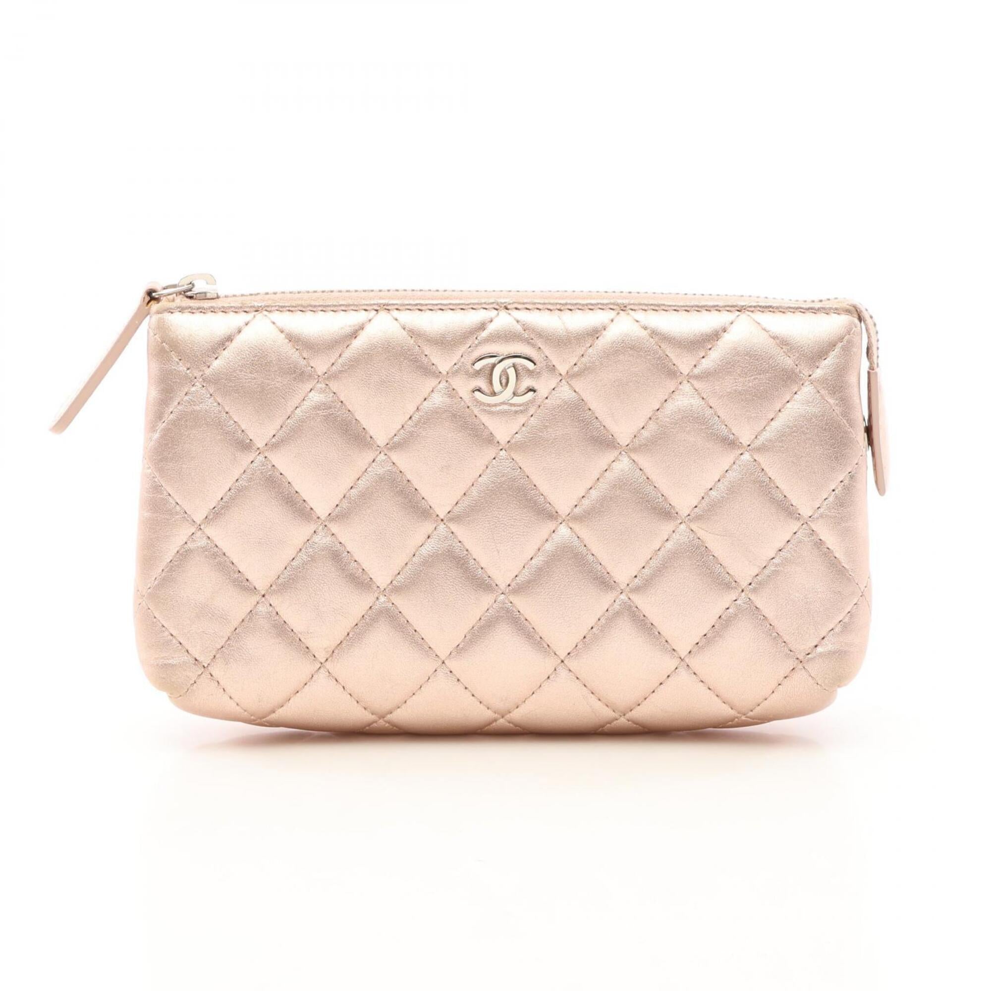 Chanel Pink Leather Handbag Pouch (Pre-Owned)