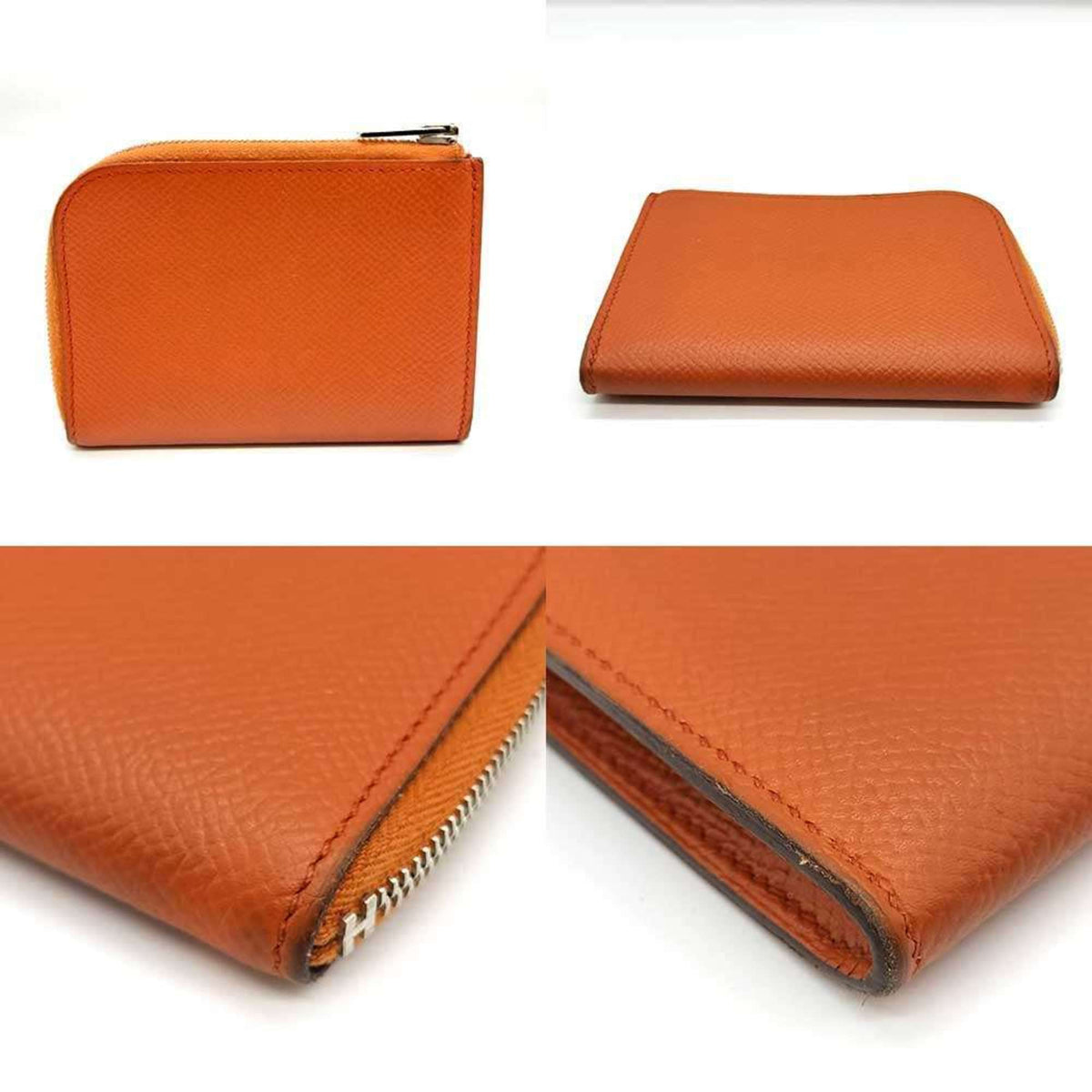 Hermes Orange Epsom Leather Coin Purse/Coin Case (Pre-Owned)