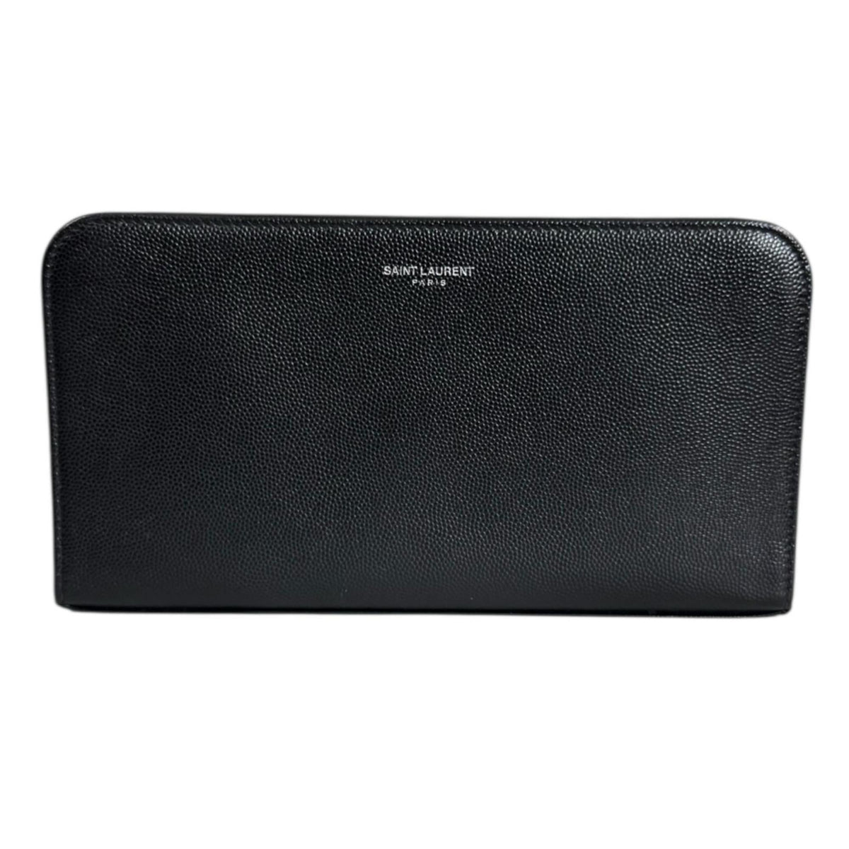 Saint Laurent Black Leather Long Wallet (Bi-Fold) (Pre-Owned)