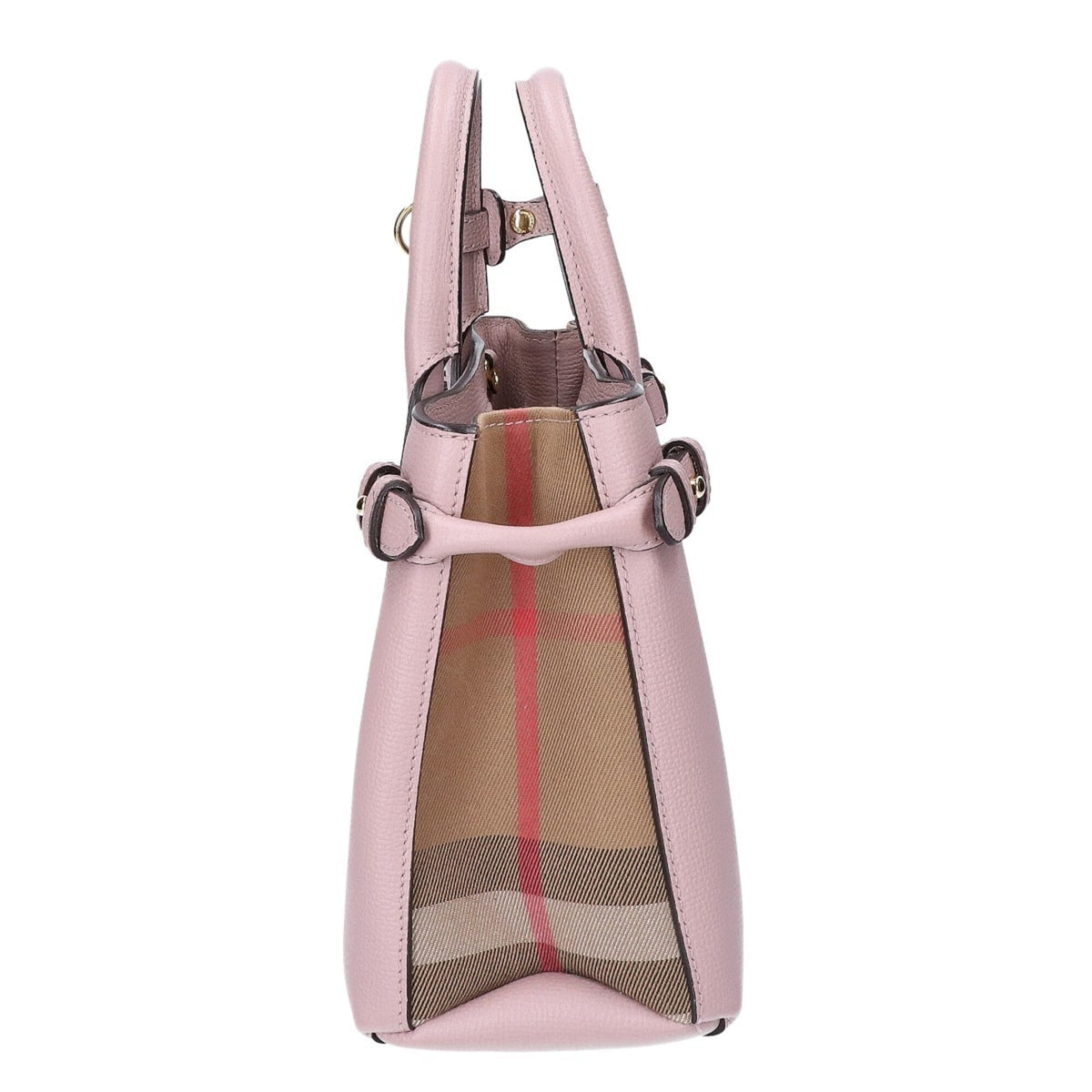 Burberry Gray Pink Leather Handbag Shoulder Bag (Pre-Owned)