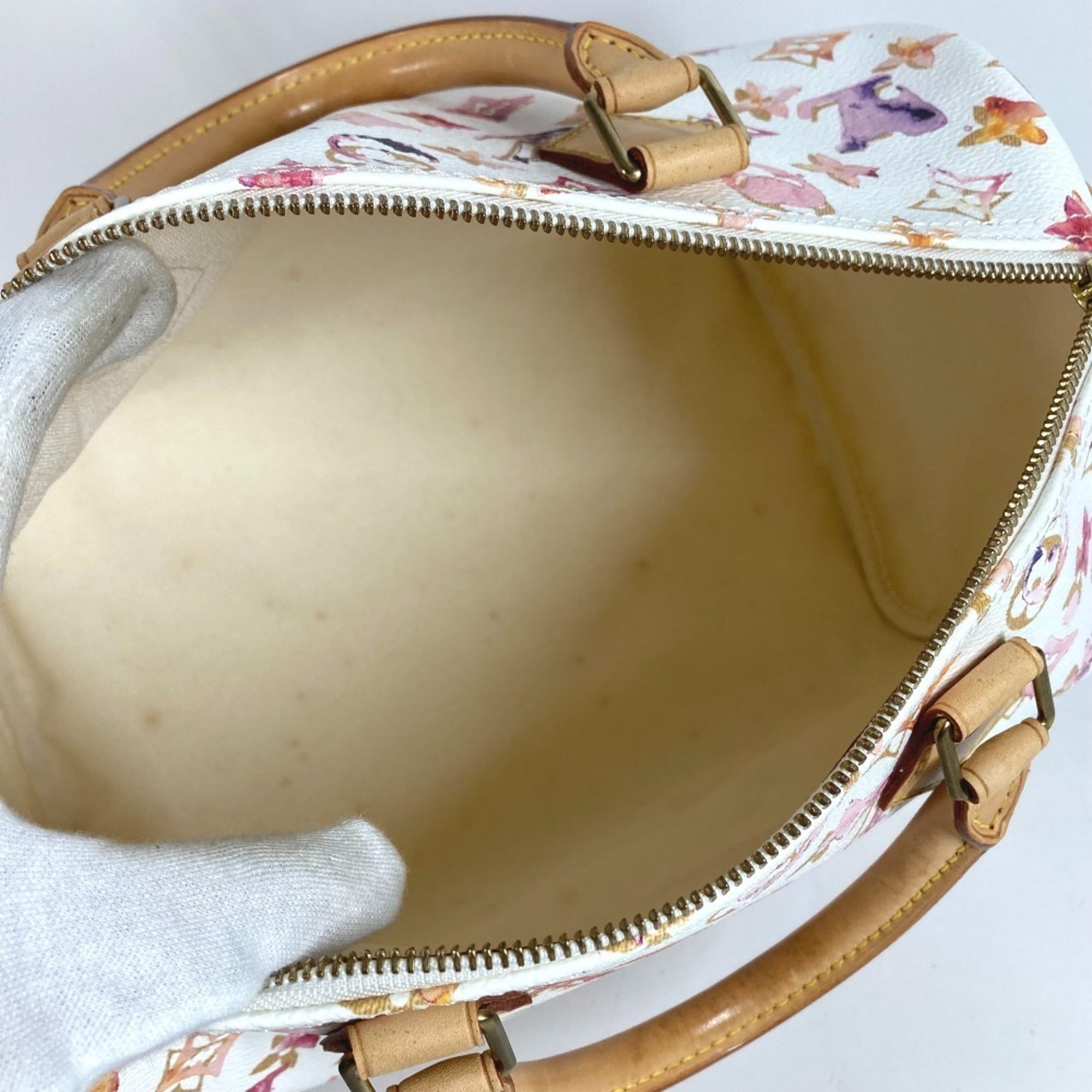 Louis Vuitton Multi-Color White Monogram Boston Bag Handbag (Pre-Owned)