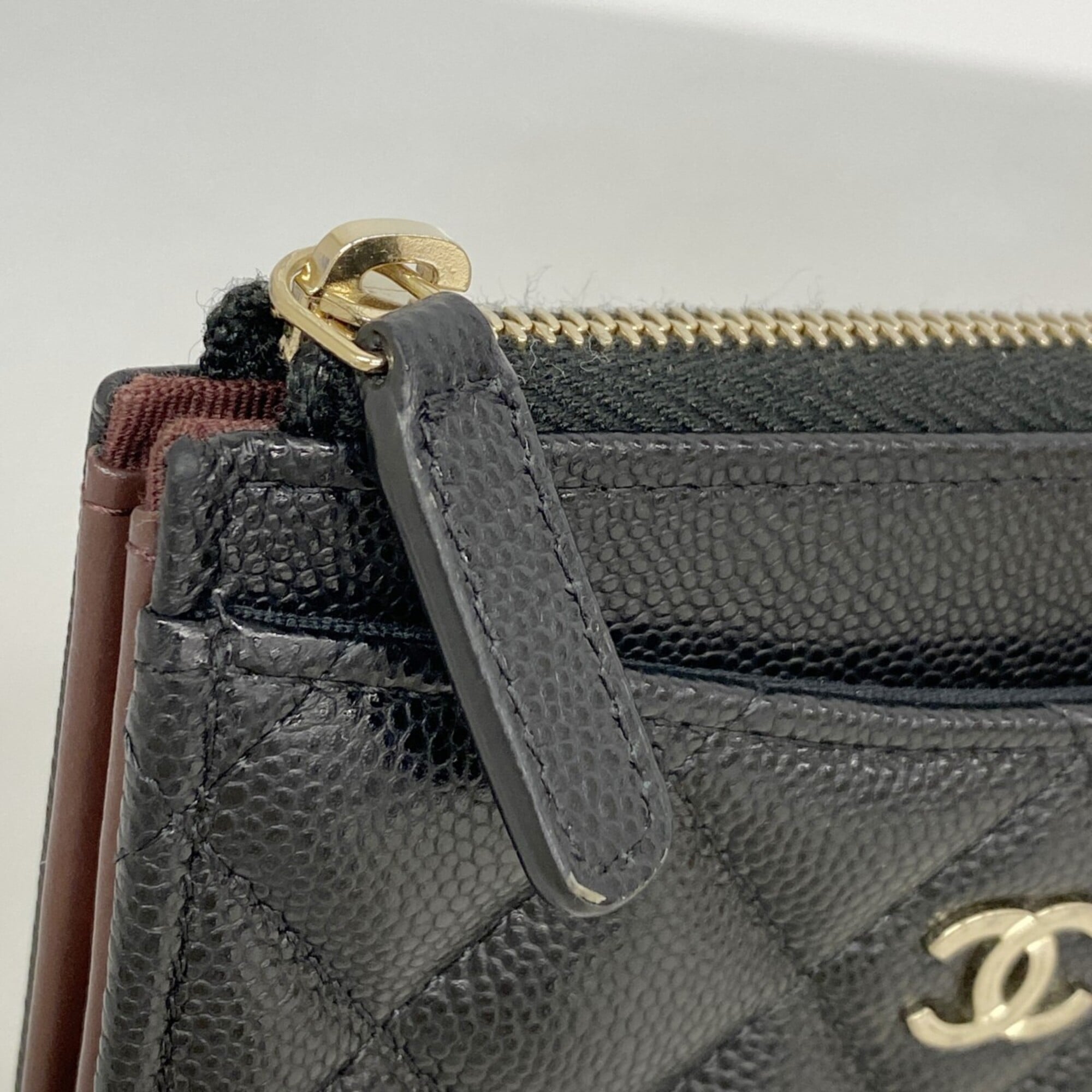 Chanel Black Grained Calfskin Coin Purse/Coin Case (Pre-Owned)