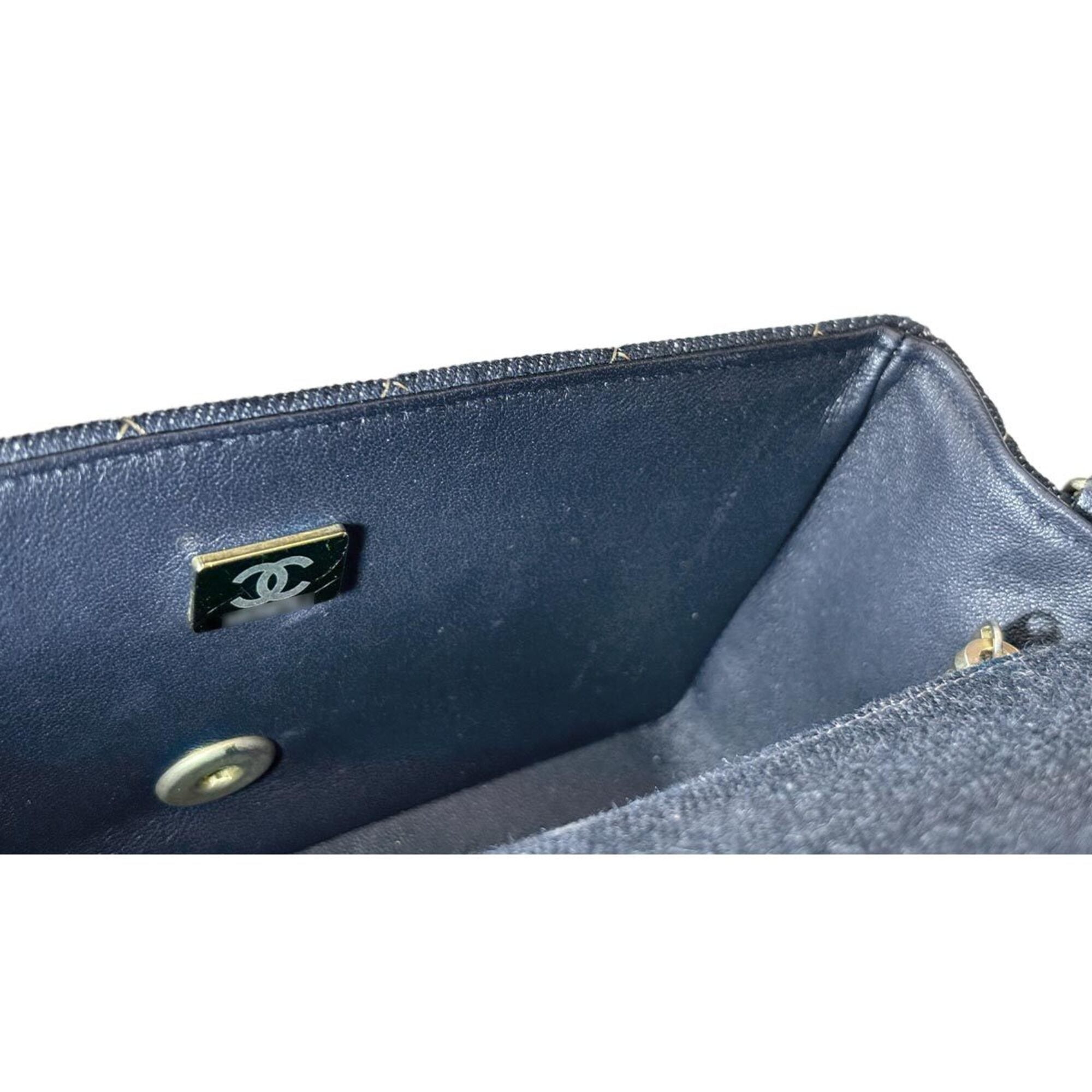 Chanel Dark Blue Denim Handbag Shoulder Bag (Pre-Owned)