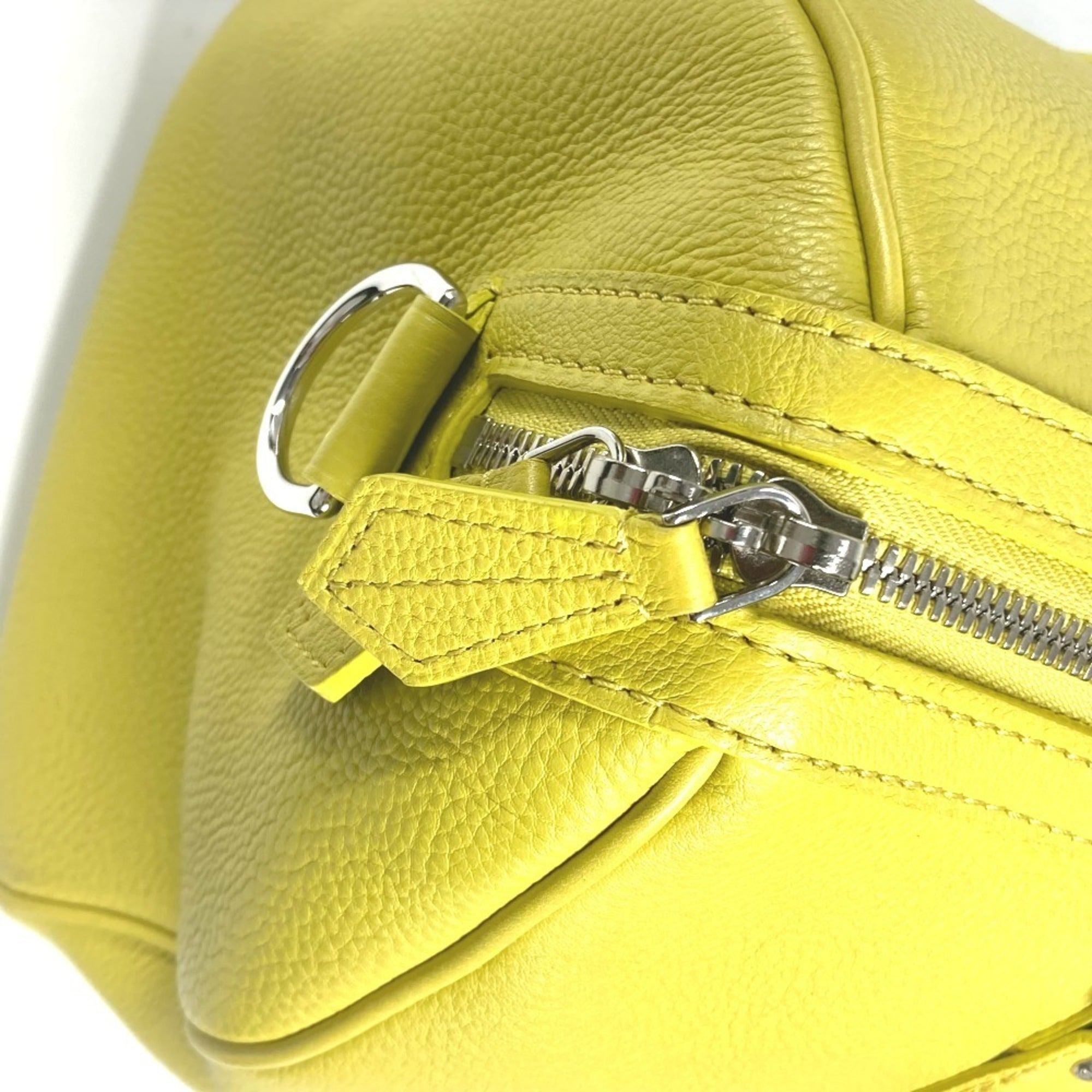 Louis Vuitton Pistache Yellow Leather Boston Bag Handbag Shoulder Bag (Pre-Owned)
