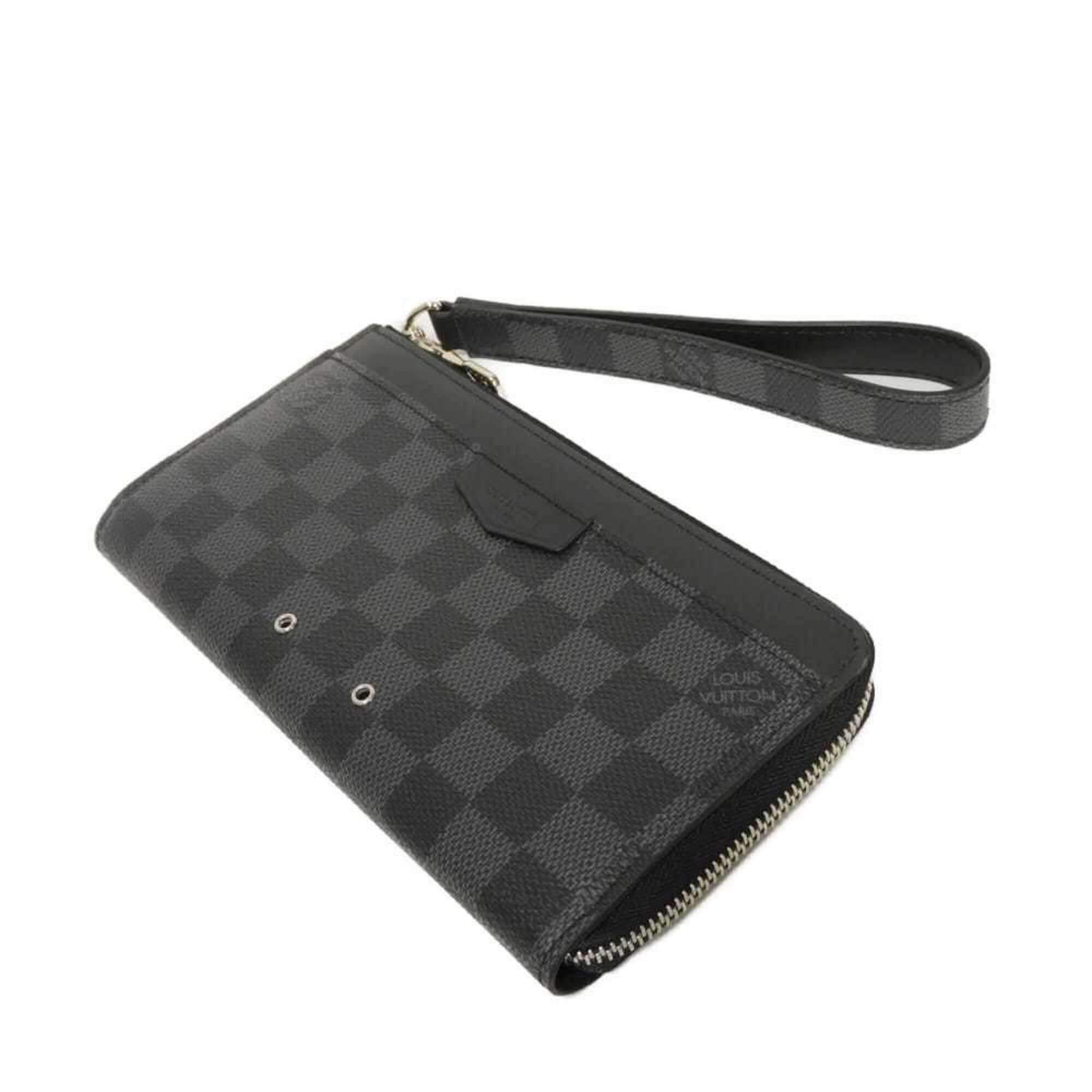 Louis Vuitton Damier Graphite Black Noir Damier Graphite Canvas Leather Long Wallet (Bi-Fold) (Pre-Owned)