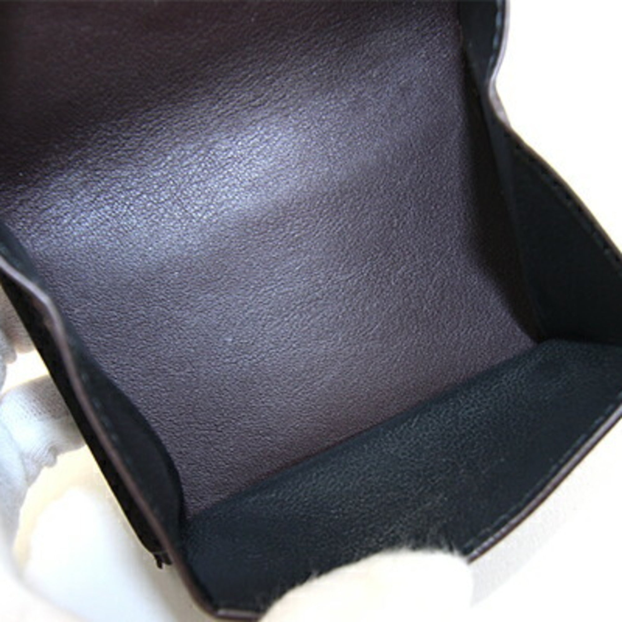 Saint Laurent Black Dark Brown Leather Wallet (Tri-Fold) (Pre-Owned)