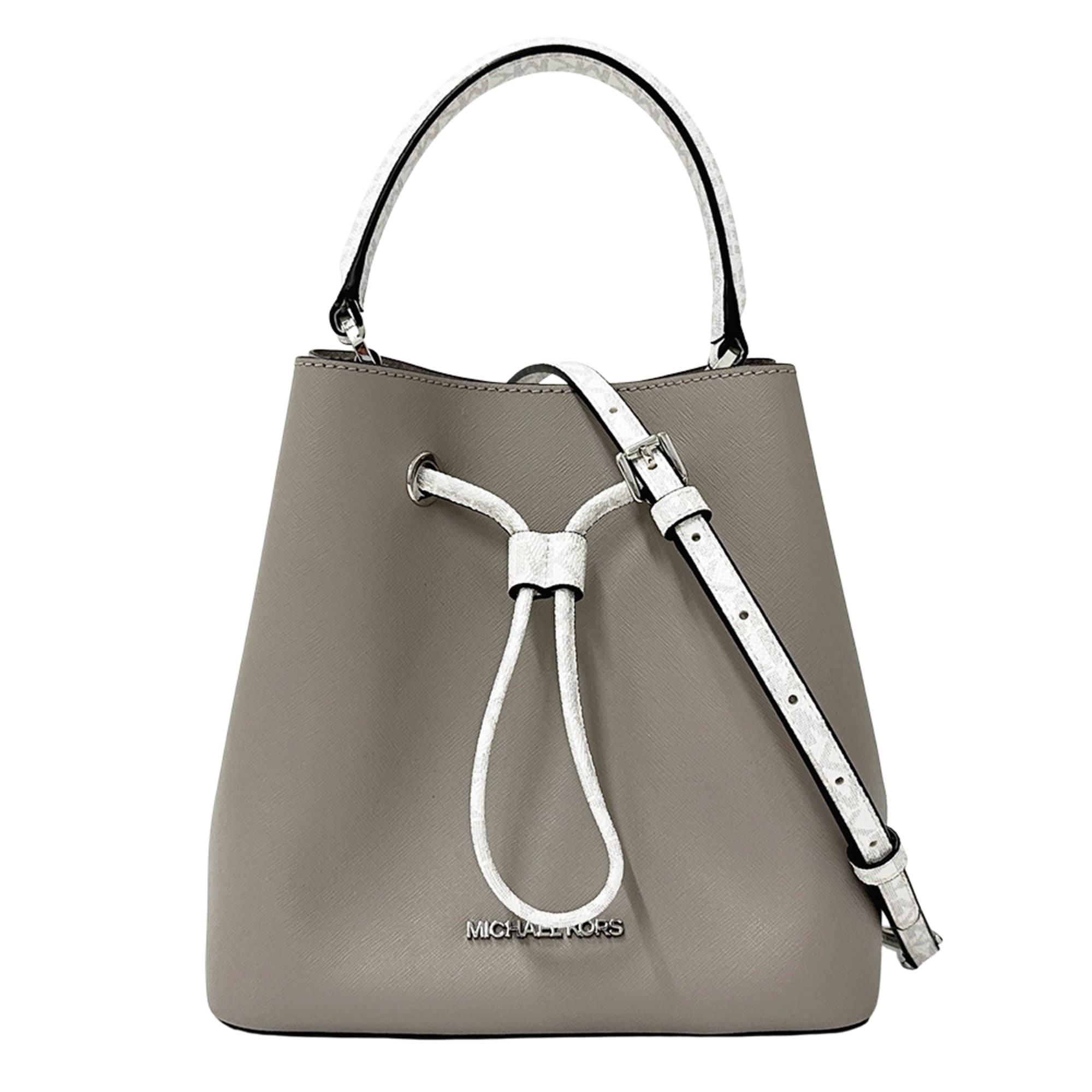 Michael Kors Gray White Leather Handbag Shoulder Bag (Pre-Owned)